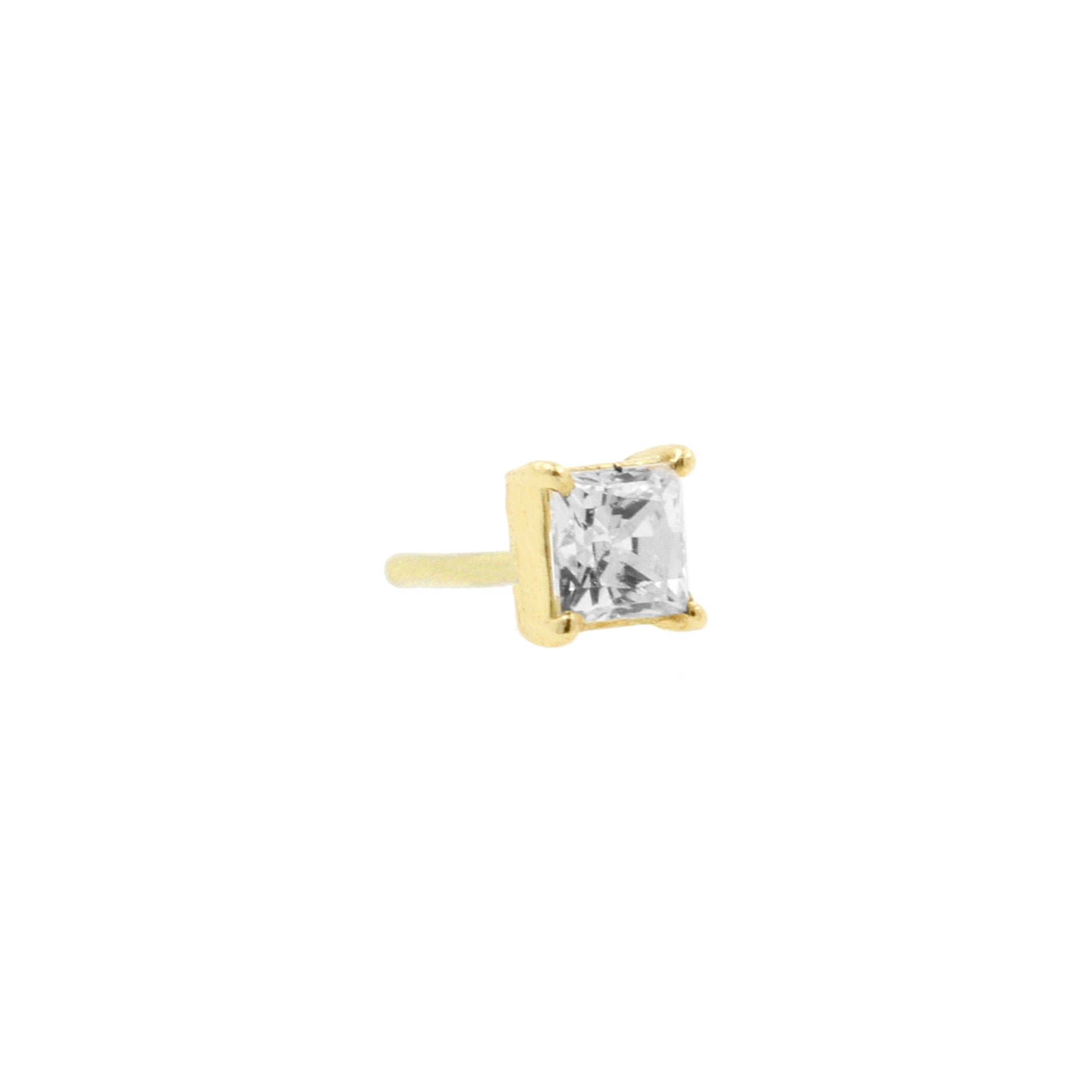 18 Karat Gold Zirconia Square