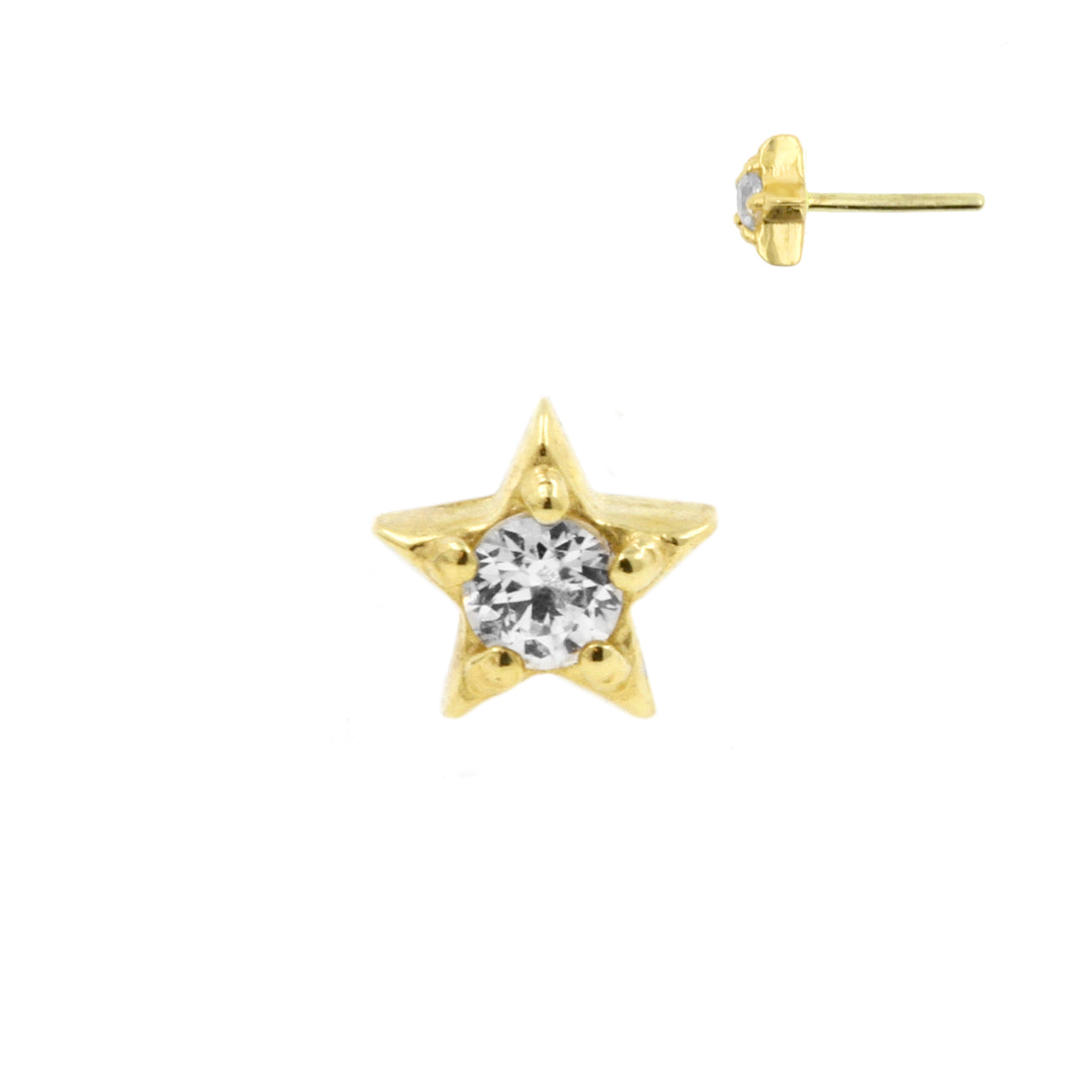 18 Karat Gold Zirconia Star