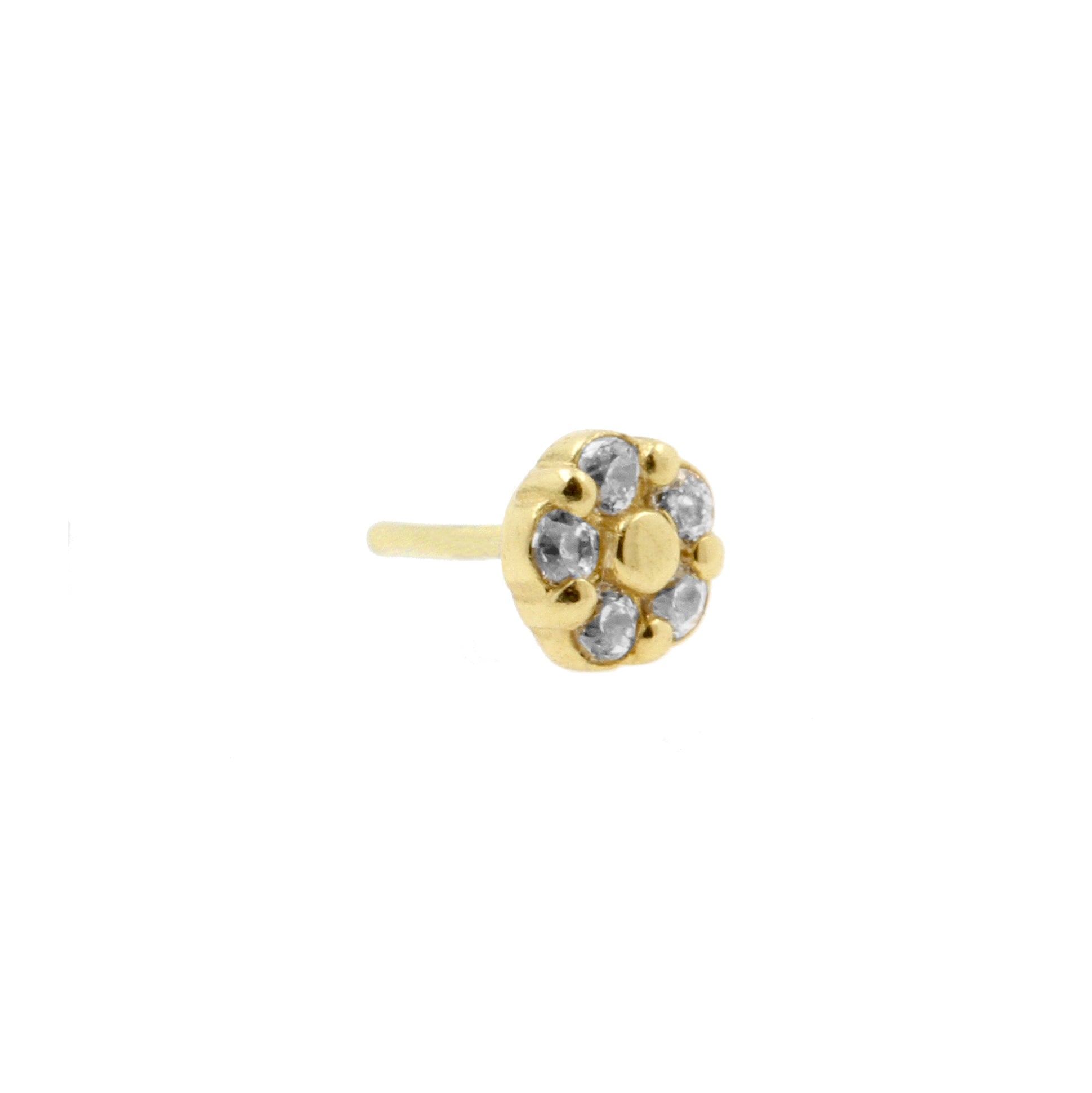 18 Karat Gold Zirconia Flower