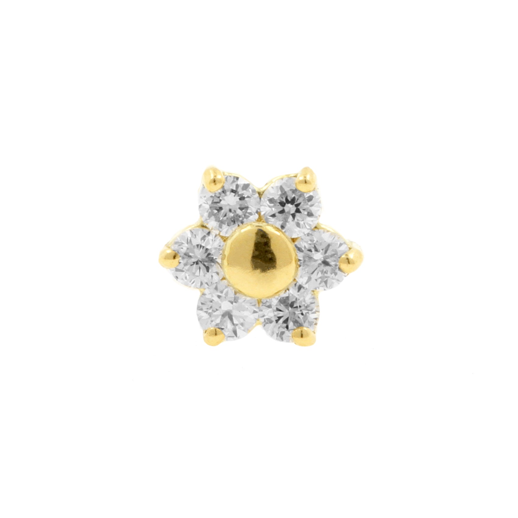 18 Karat Gold Diamond Flower