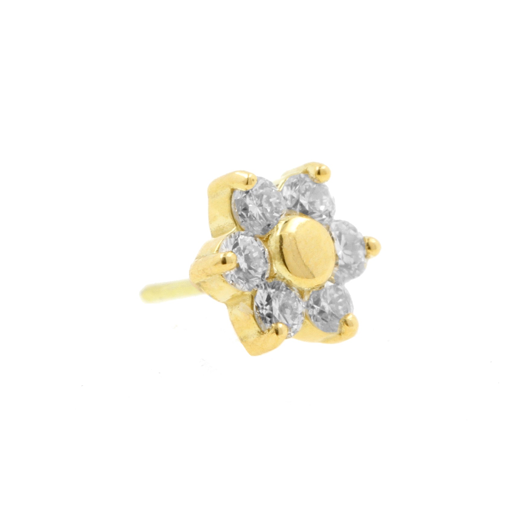 18 Karat Gold Diamond Flower