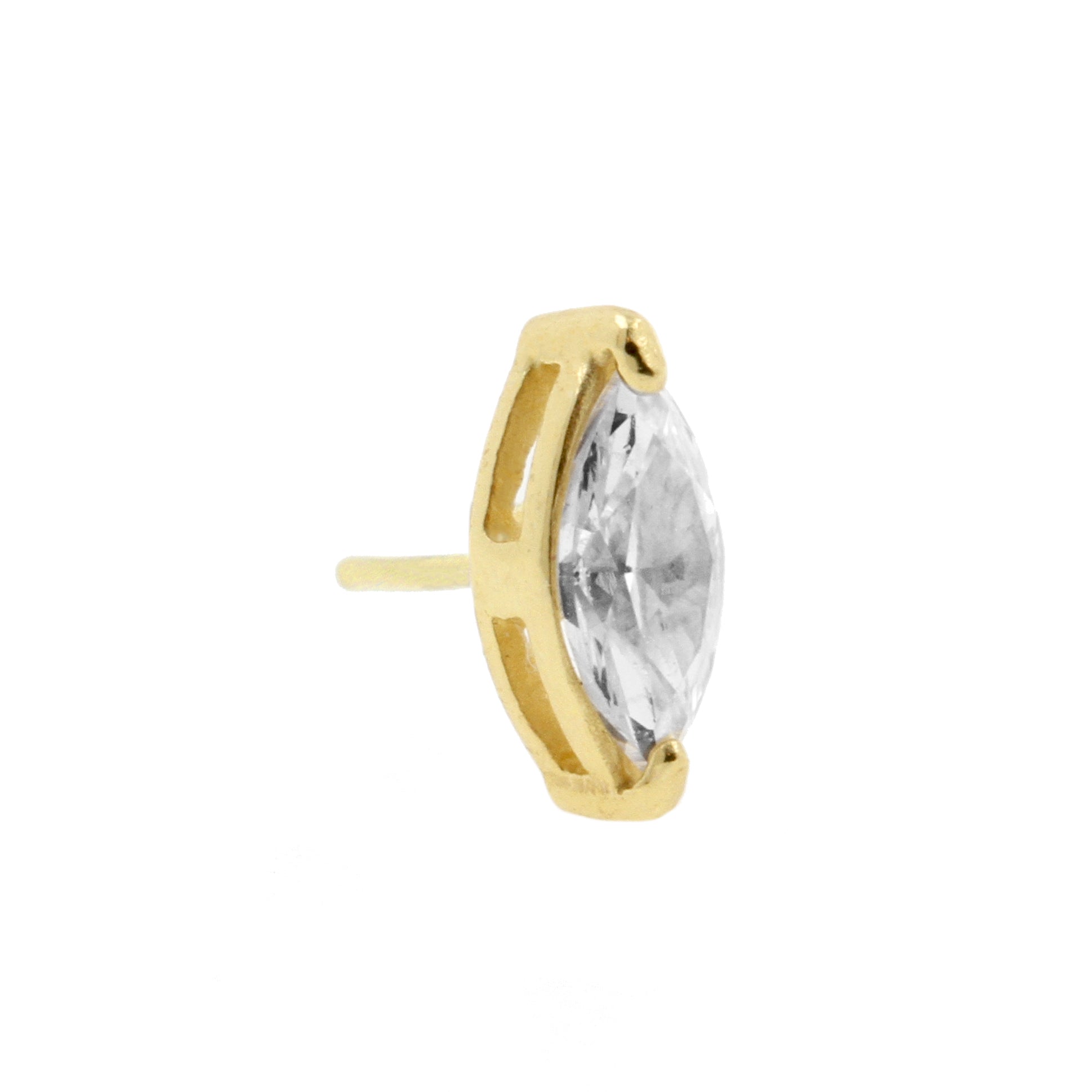 18 Karat Gold Zirconia Marquise