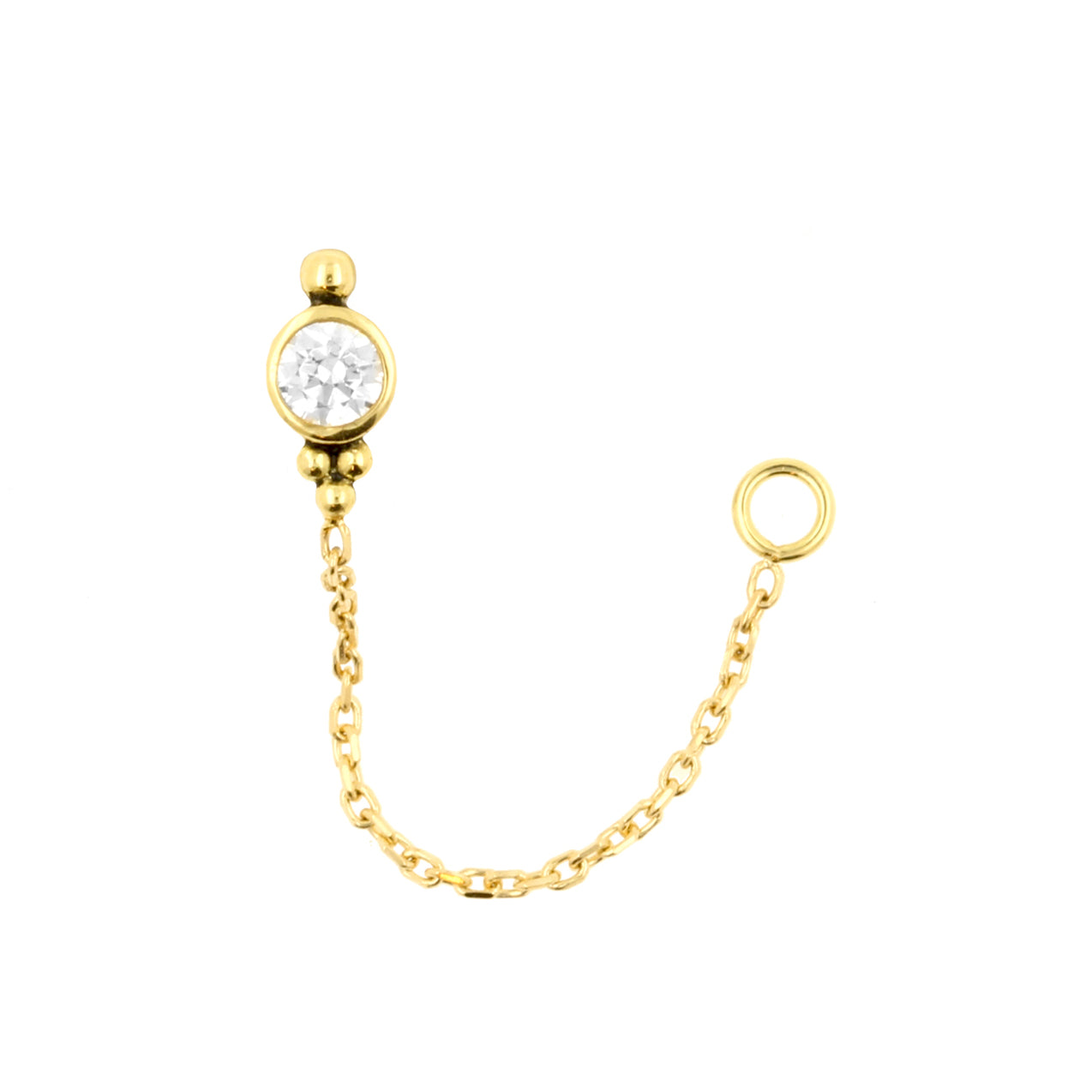 18 Karat Gold Zirconia Dots With Chain