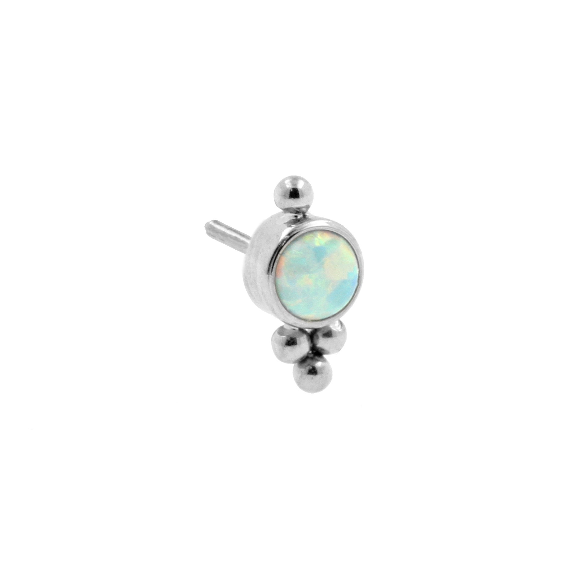 Titanium Opal Cluster - Light Green Opal