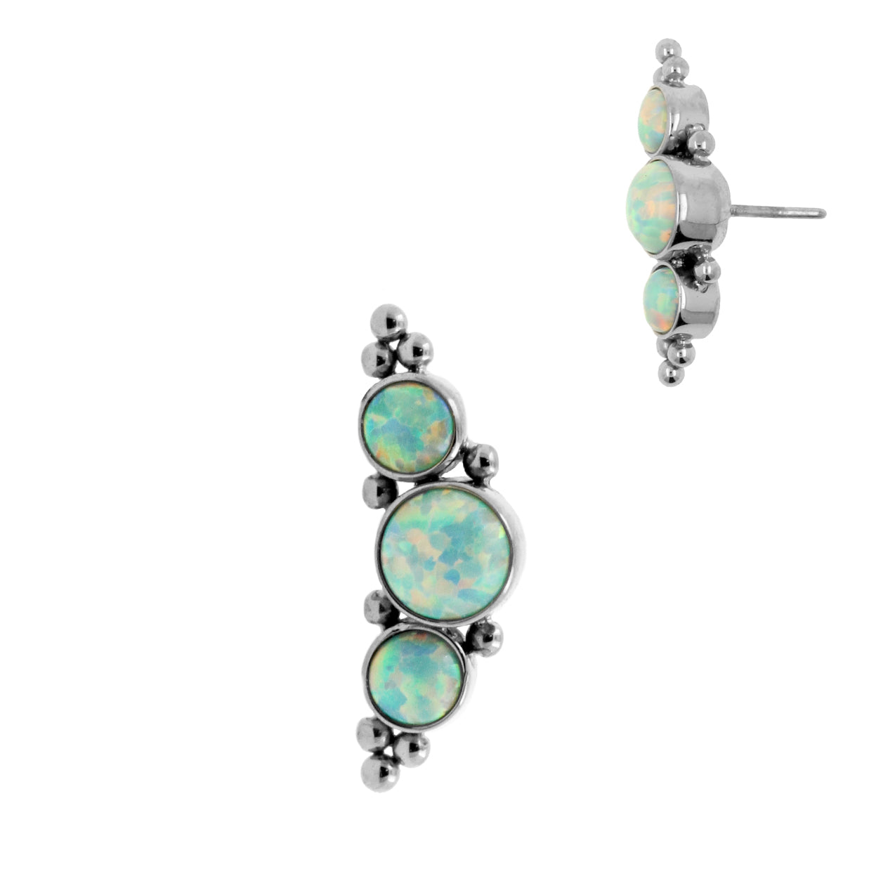 Titanium Opaal Cluster - Light Green Opal