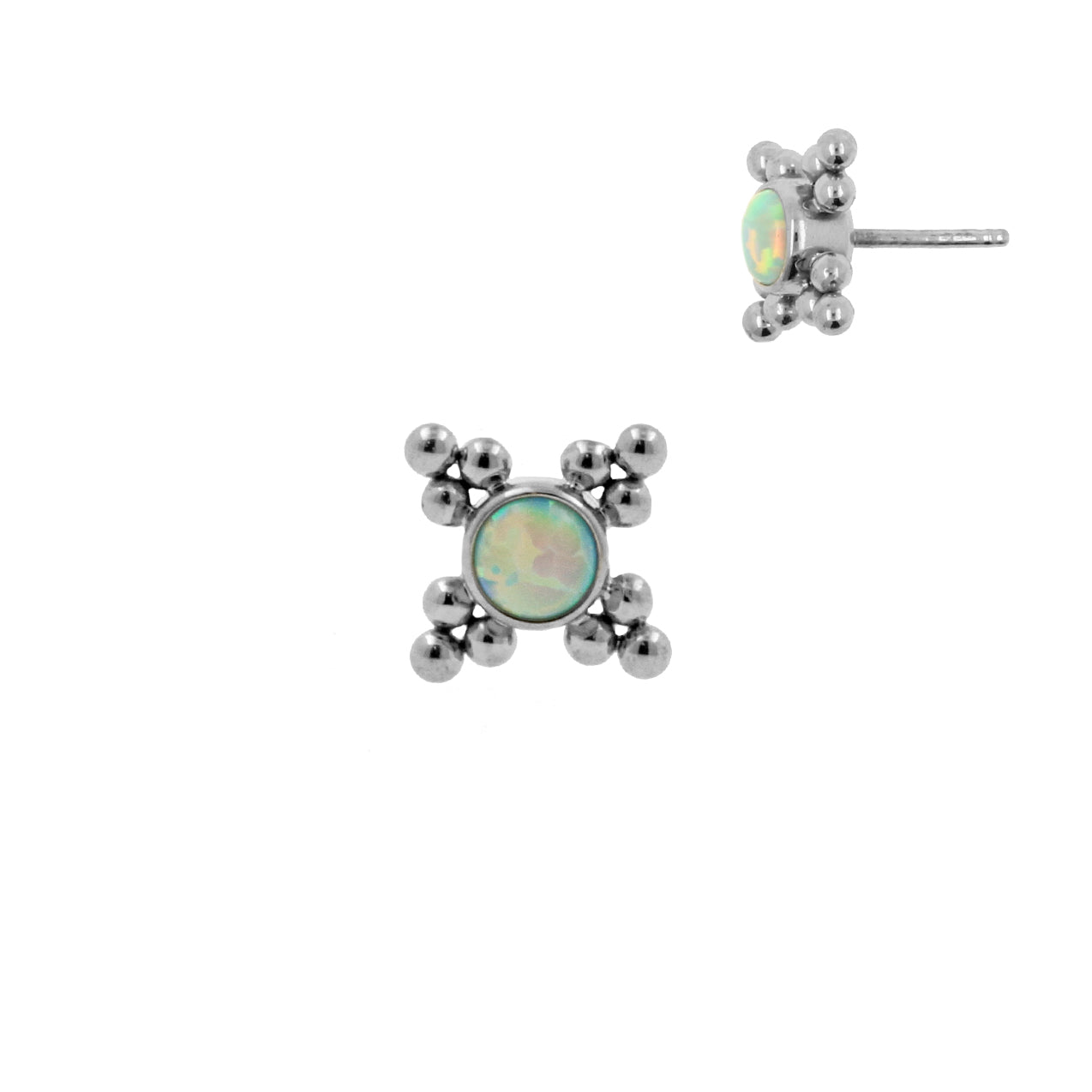 Titanium Opaal Cluster - Light Green Opal