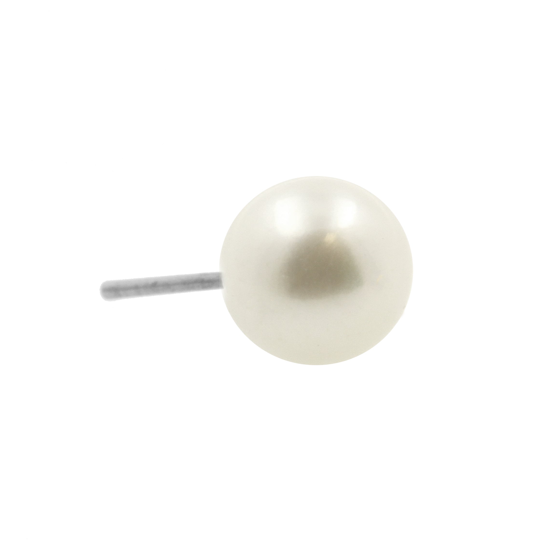 Titanium Fresh Water Pearl Ball - White