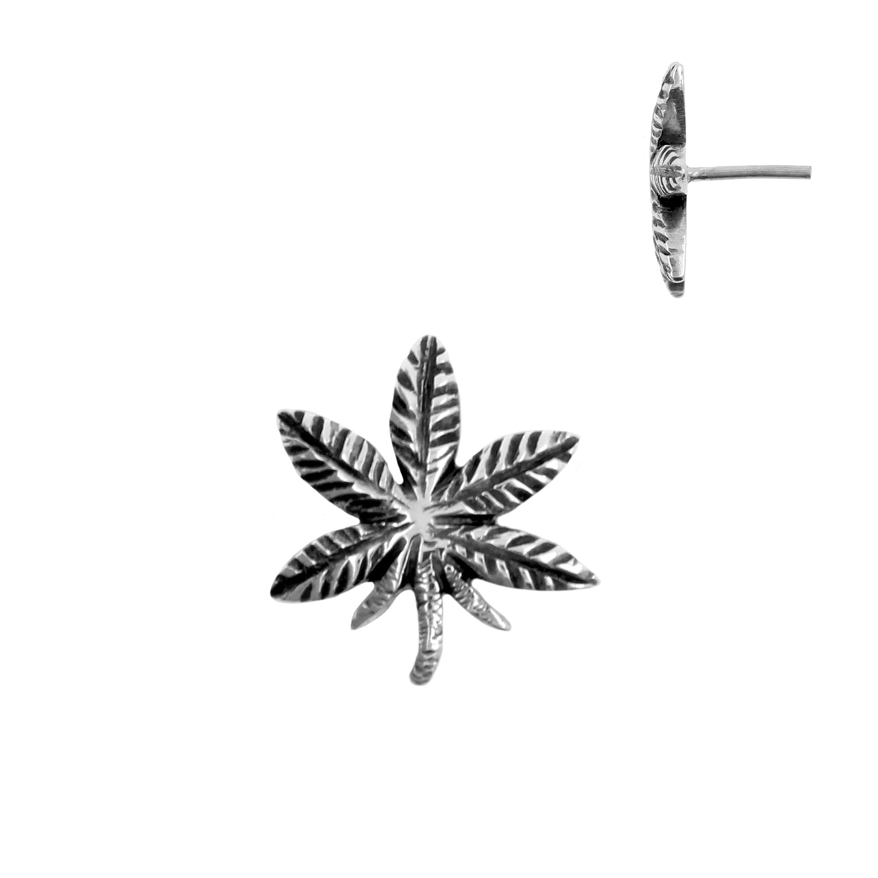 Nikkelvrij Stalen Hemp Leaf Attachment - Zilver