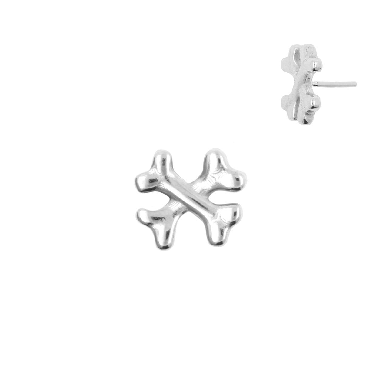 Nikkelvrij Stalen Crossbones Attachment - Zilver