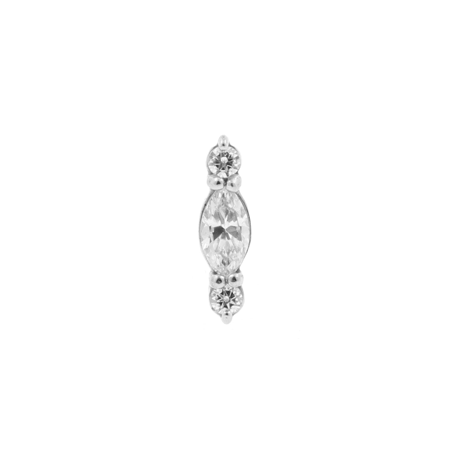 Nickel-Free Stainless Steel Marquise Cluster Attachment - Silver