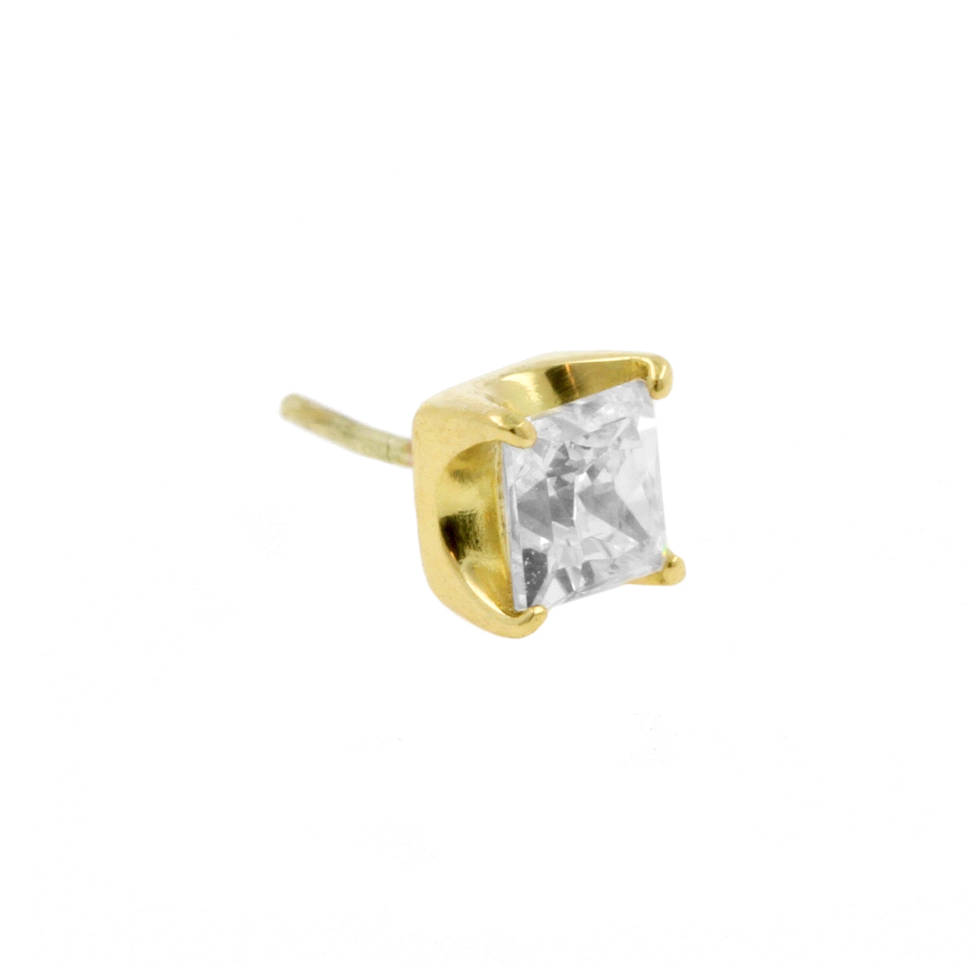 18 Karat Gold Zirconia Square