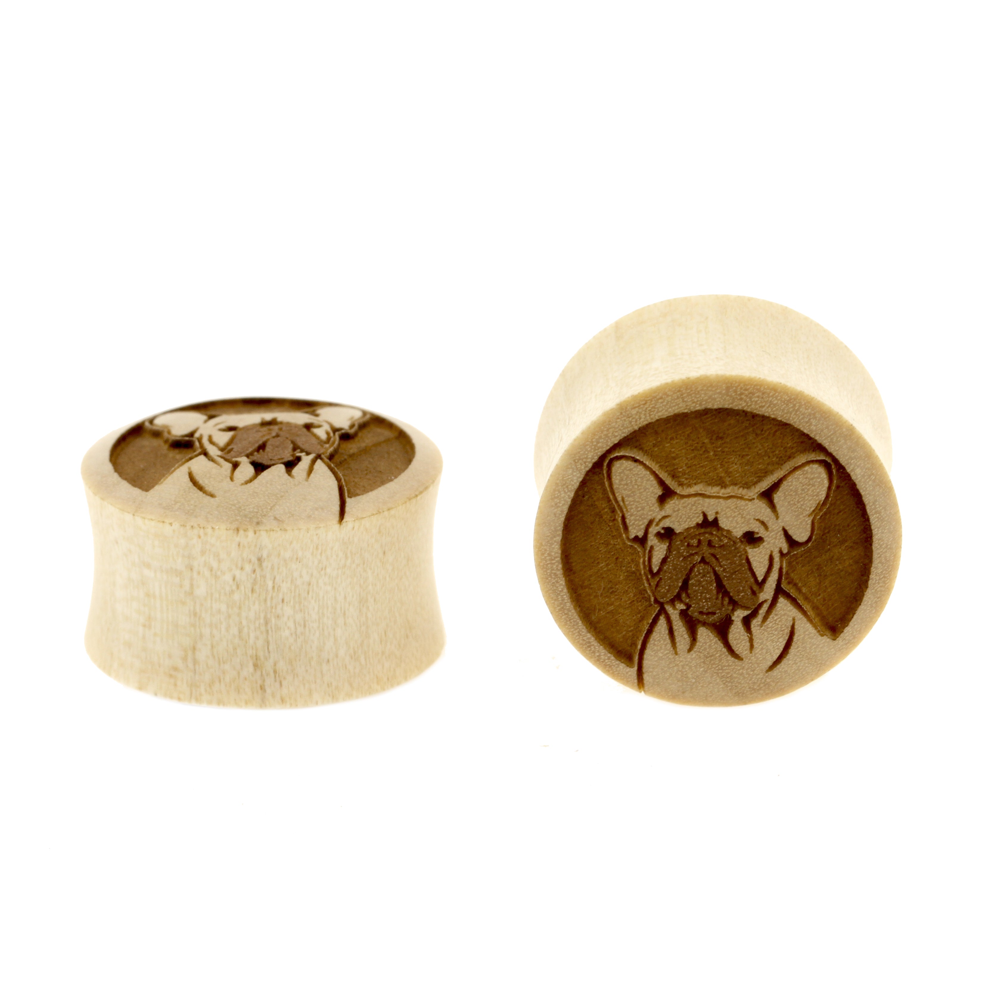 Wood Frenchies Plugs - Crocodile Light Brown