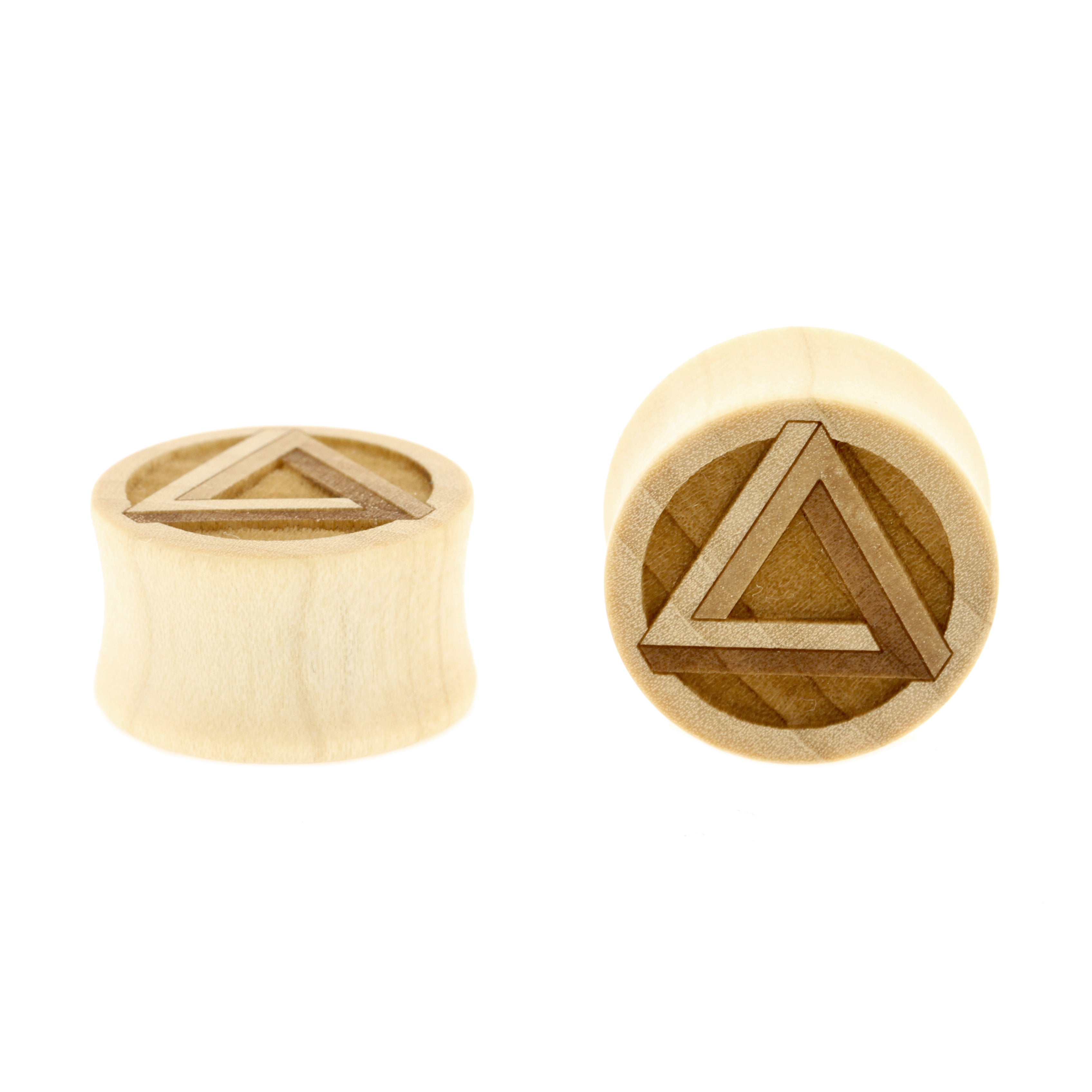 Wood Penrose Triangle Plugs - Crocodile Light Brown