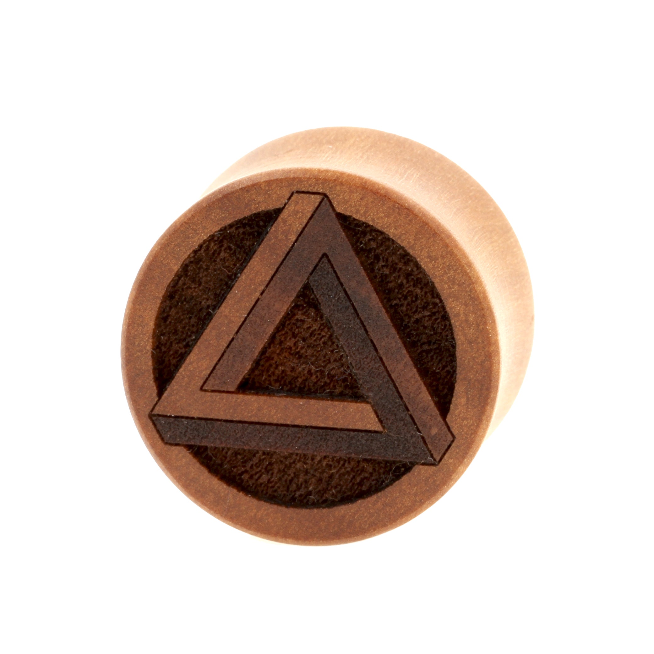 Wood Penrose Triangle Plugs - Sawo Red Brown