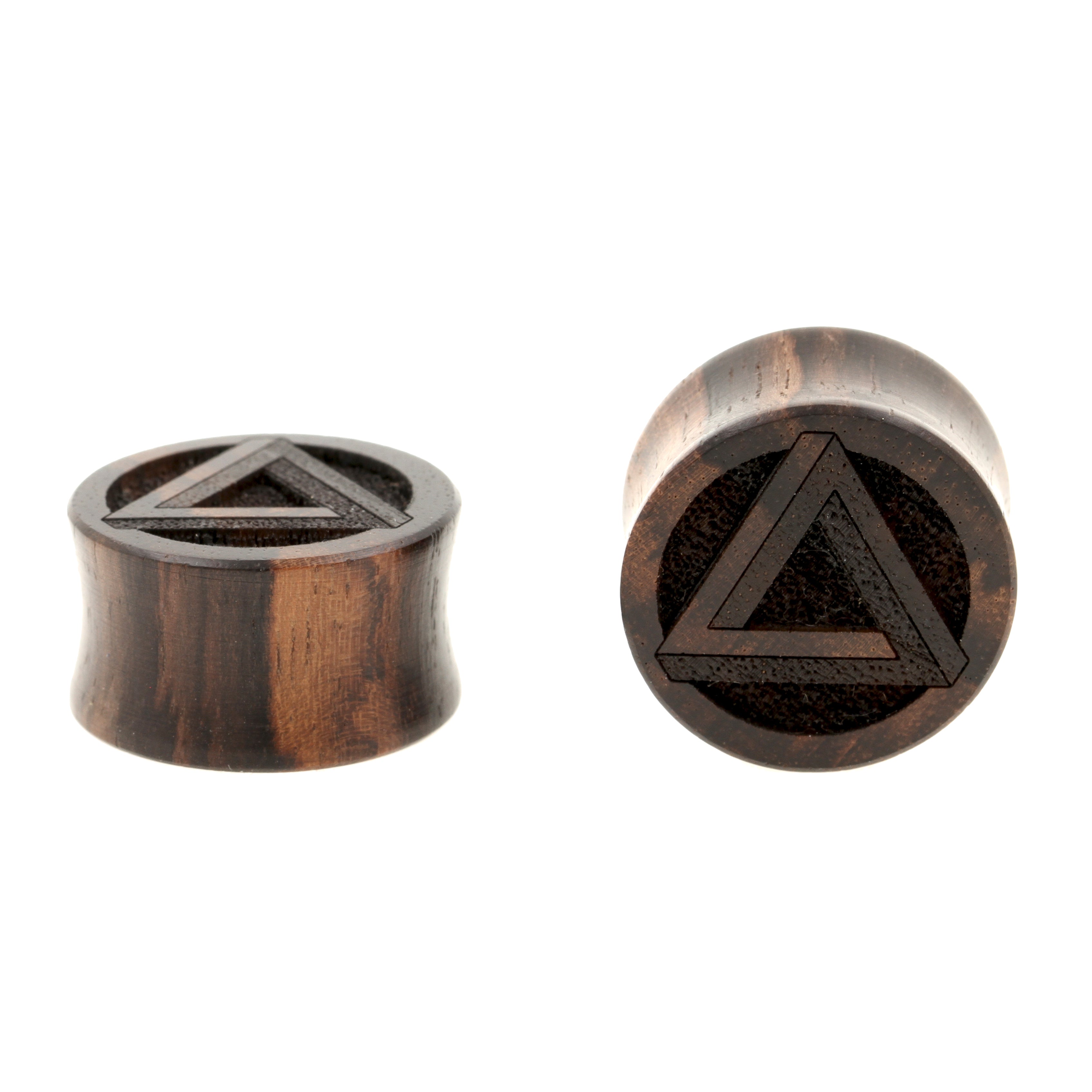 Wood Penrose Triangle Plugs - Sono Dark Brown