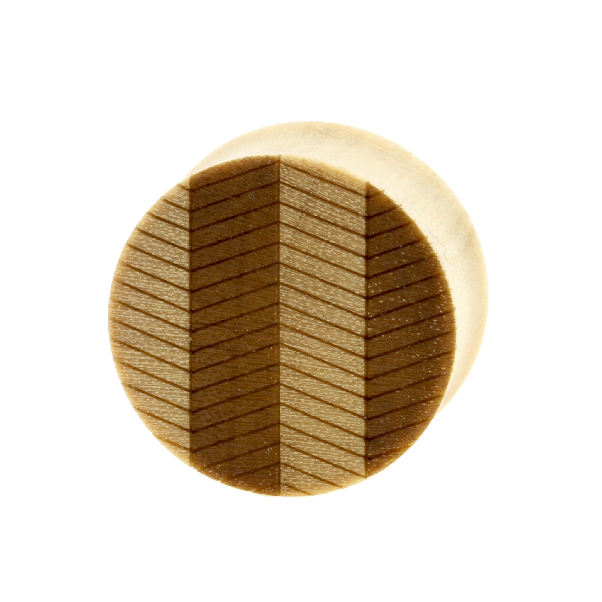 Wood Zig Zag Plugs - Crocodile Light Brown