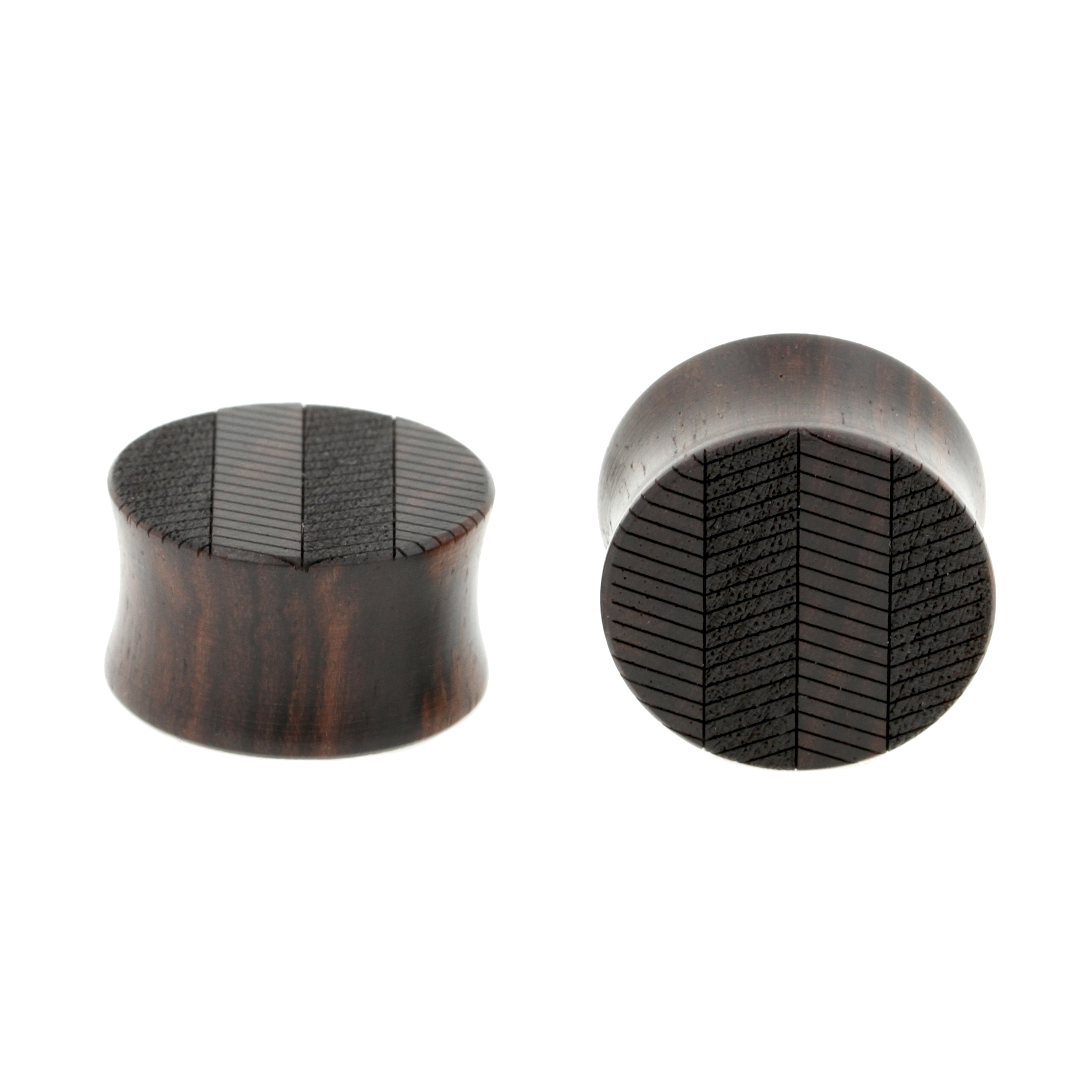 Wood Zig Zag Plugs - Sono Dark Brown