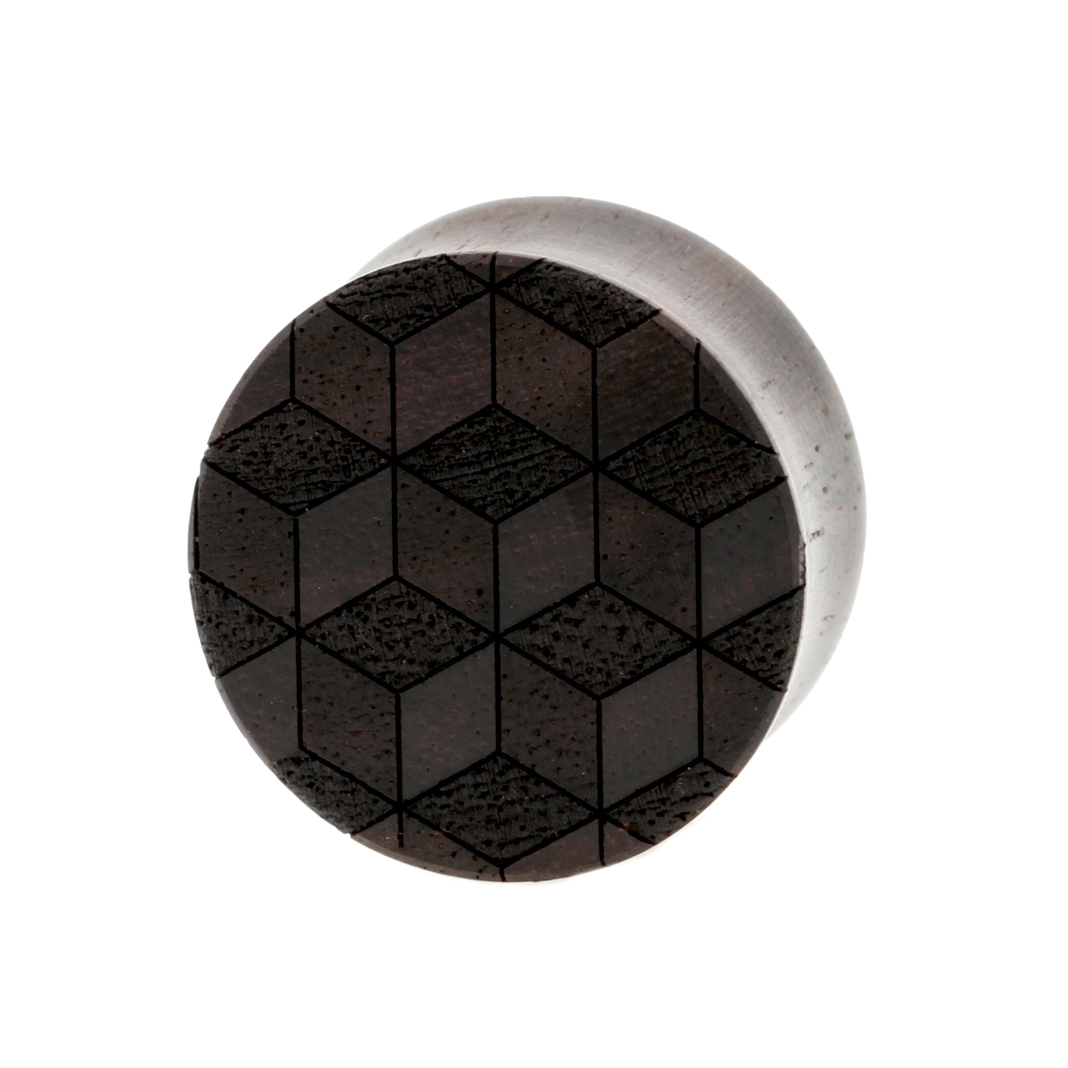 Wood 3D Cube Plugs - Sono Dark Brown