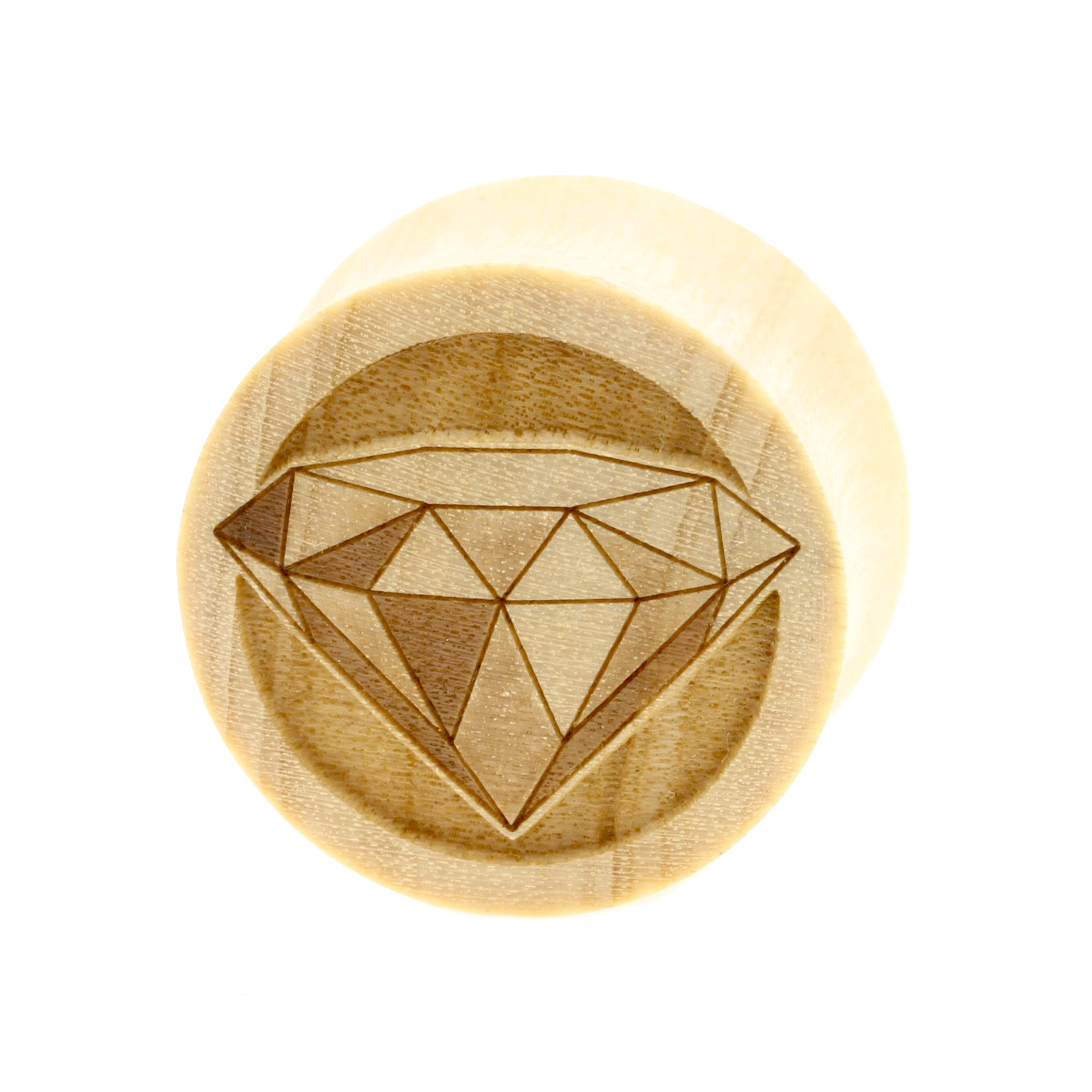 Wood Diamond Plugs  - Crocodile Light Brown