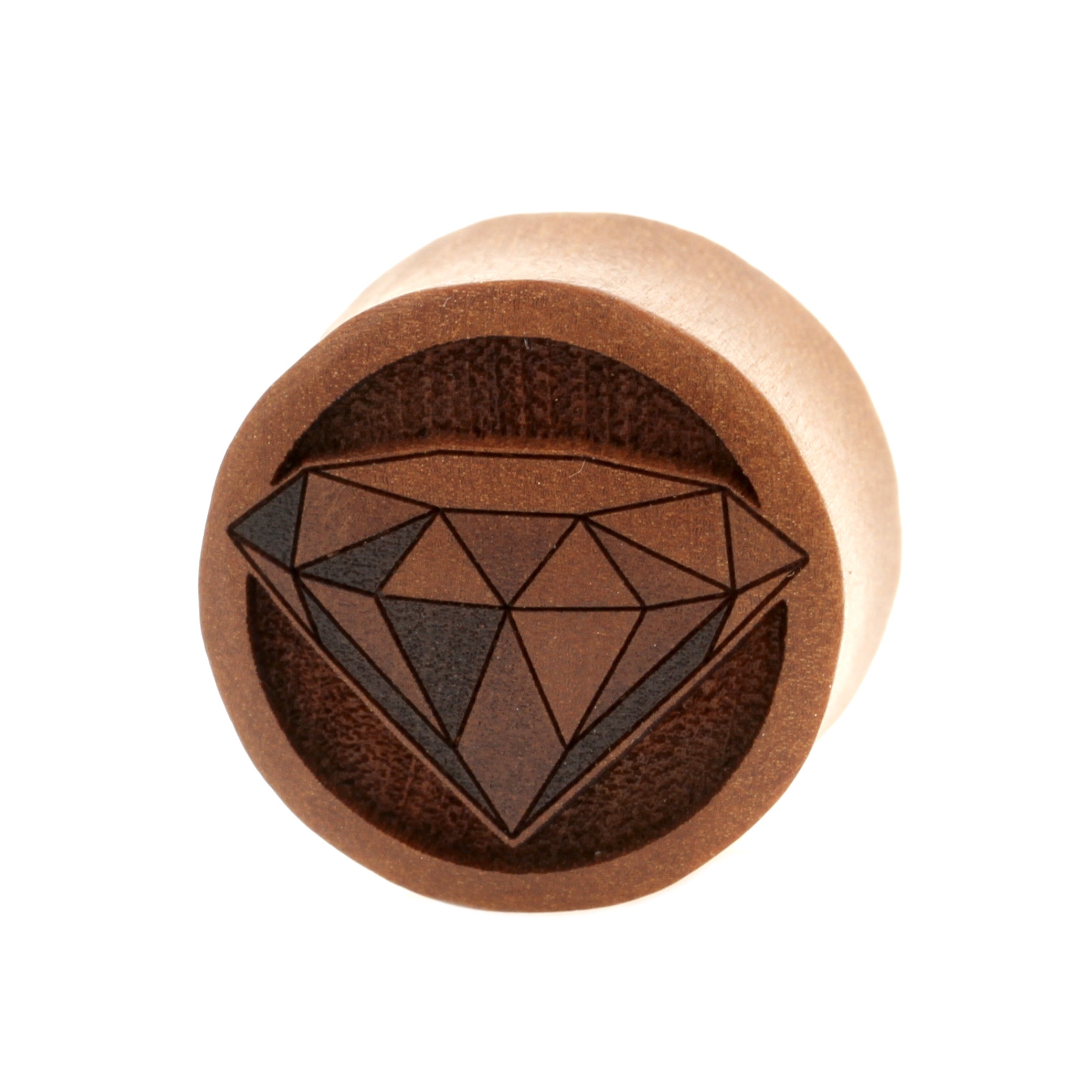 Wood Diamond Plugs  - Sawo Red Brown