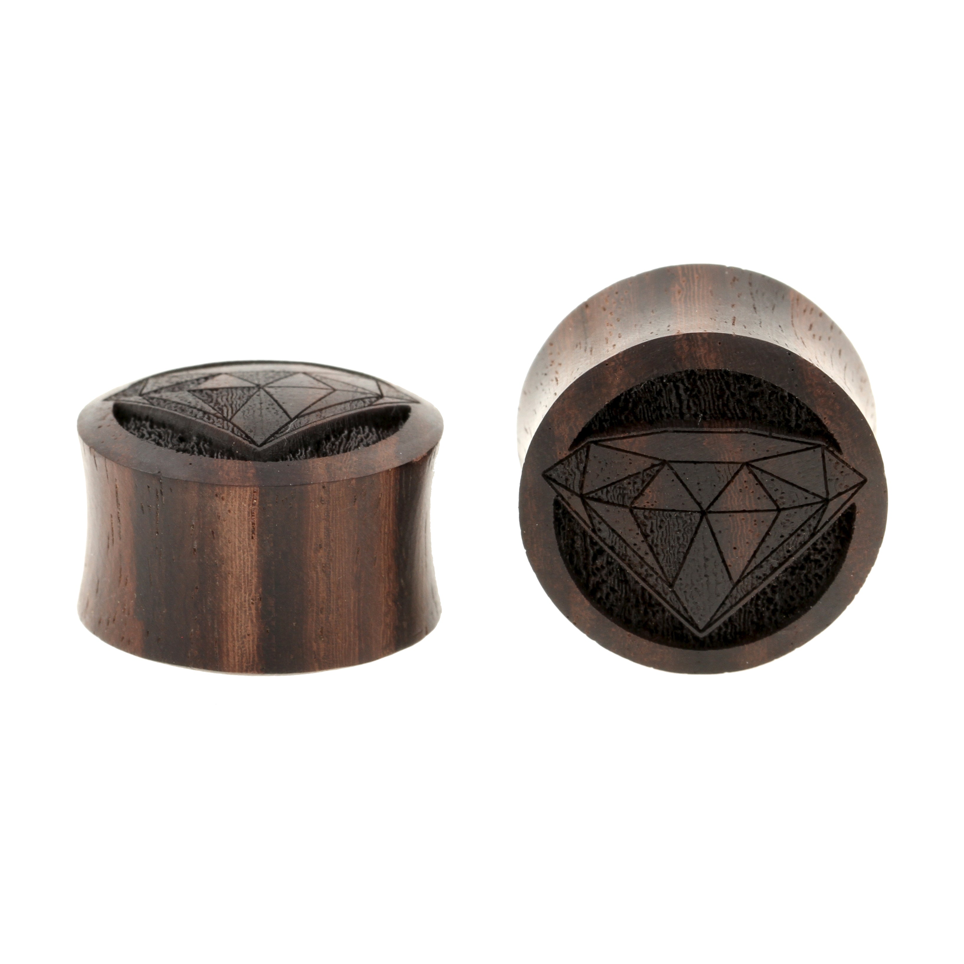 Wood Diamond Plugs  - Sono Dark Brown