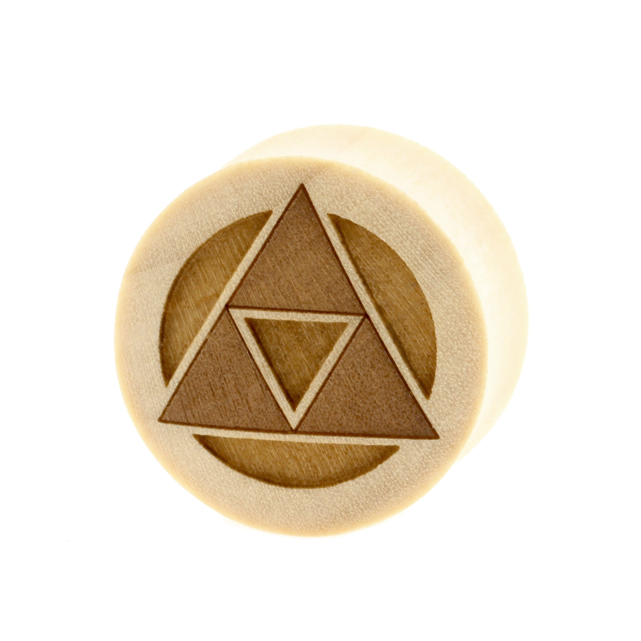 Wood Triforce Plugs  - Crocodile Light Brown