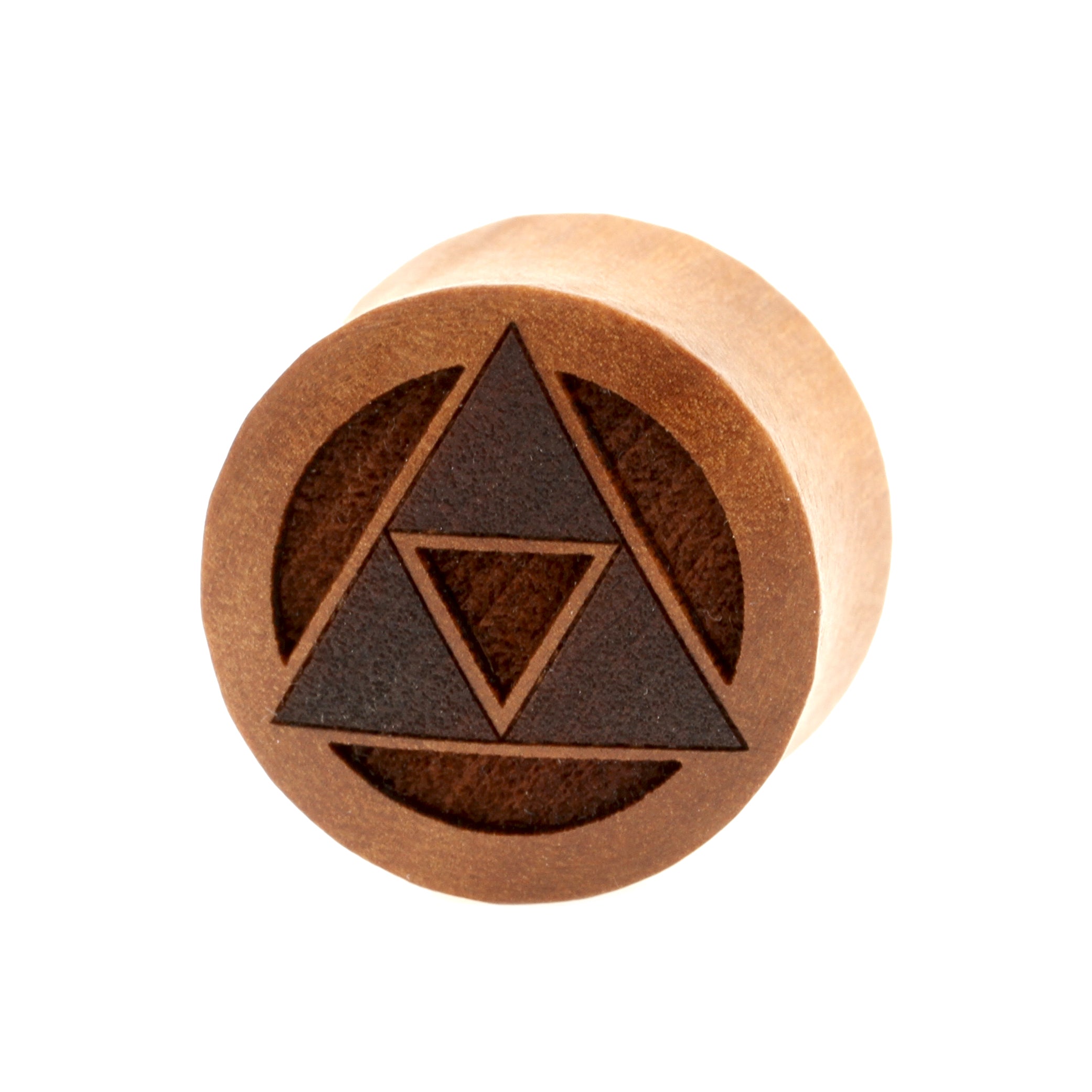 Wood Triforce Plugs  - Sawo Red Brown