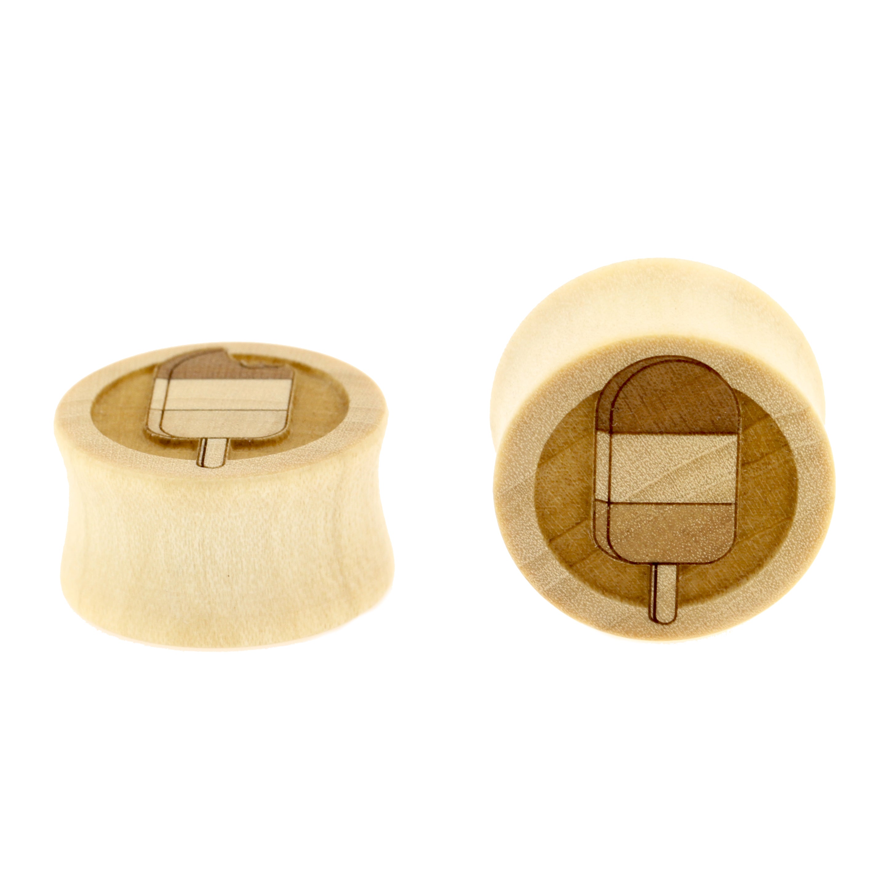 Wood Popsicle Plugs  - Crocodile Light Brown