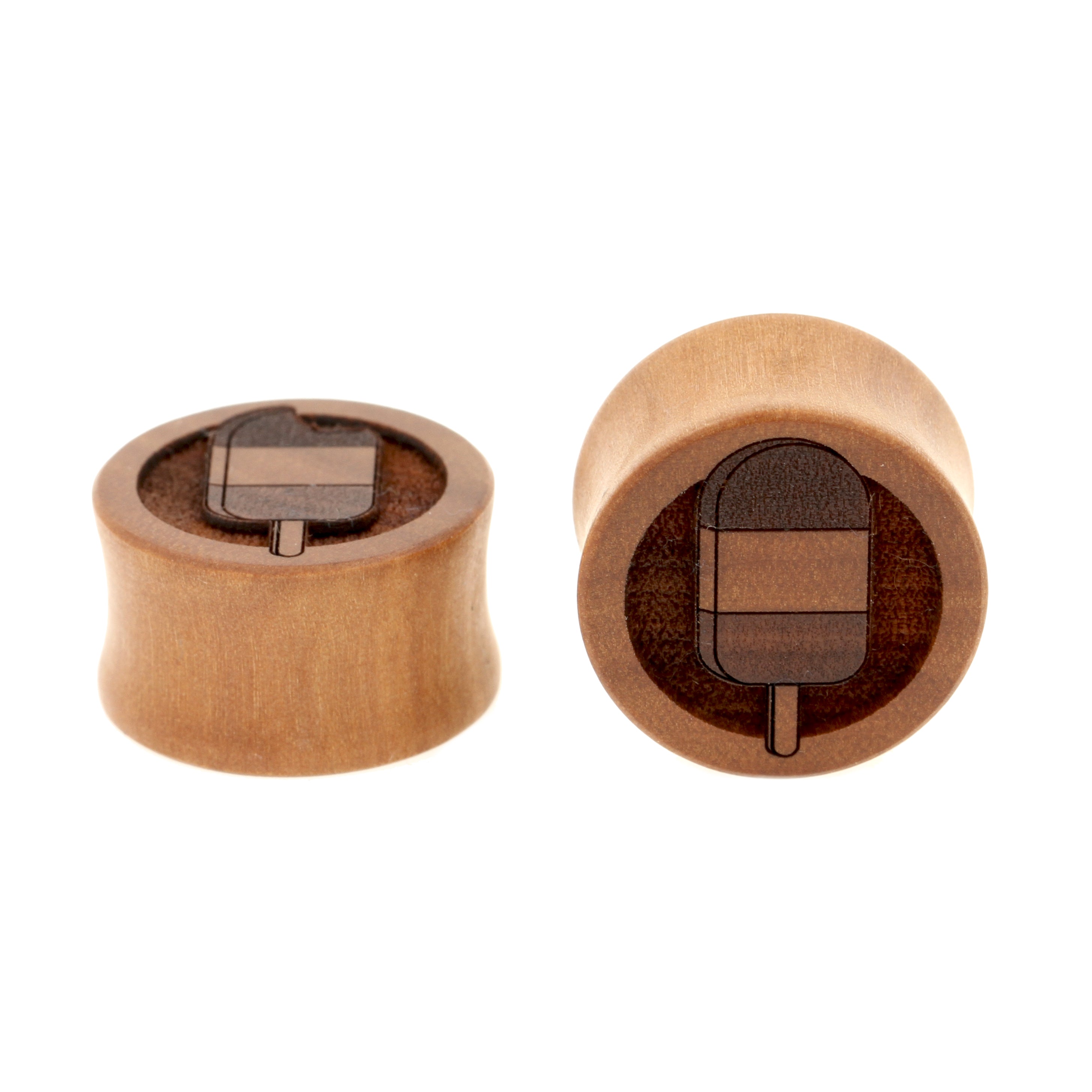 Wood Popsicle Plugs  - Sawo Red Brown