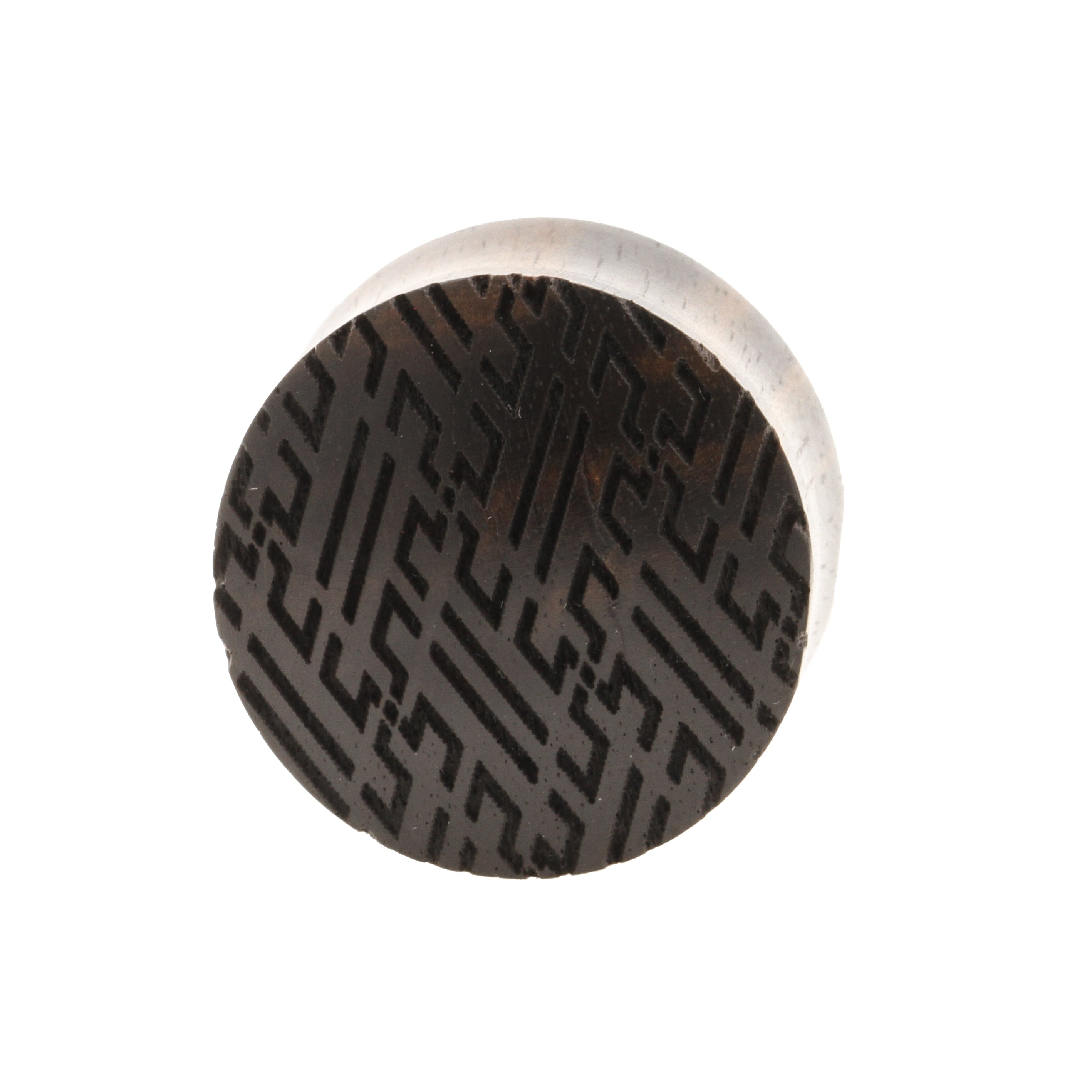 Wood Japanese Manji Pattern Plugs - Areng Black