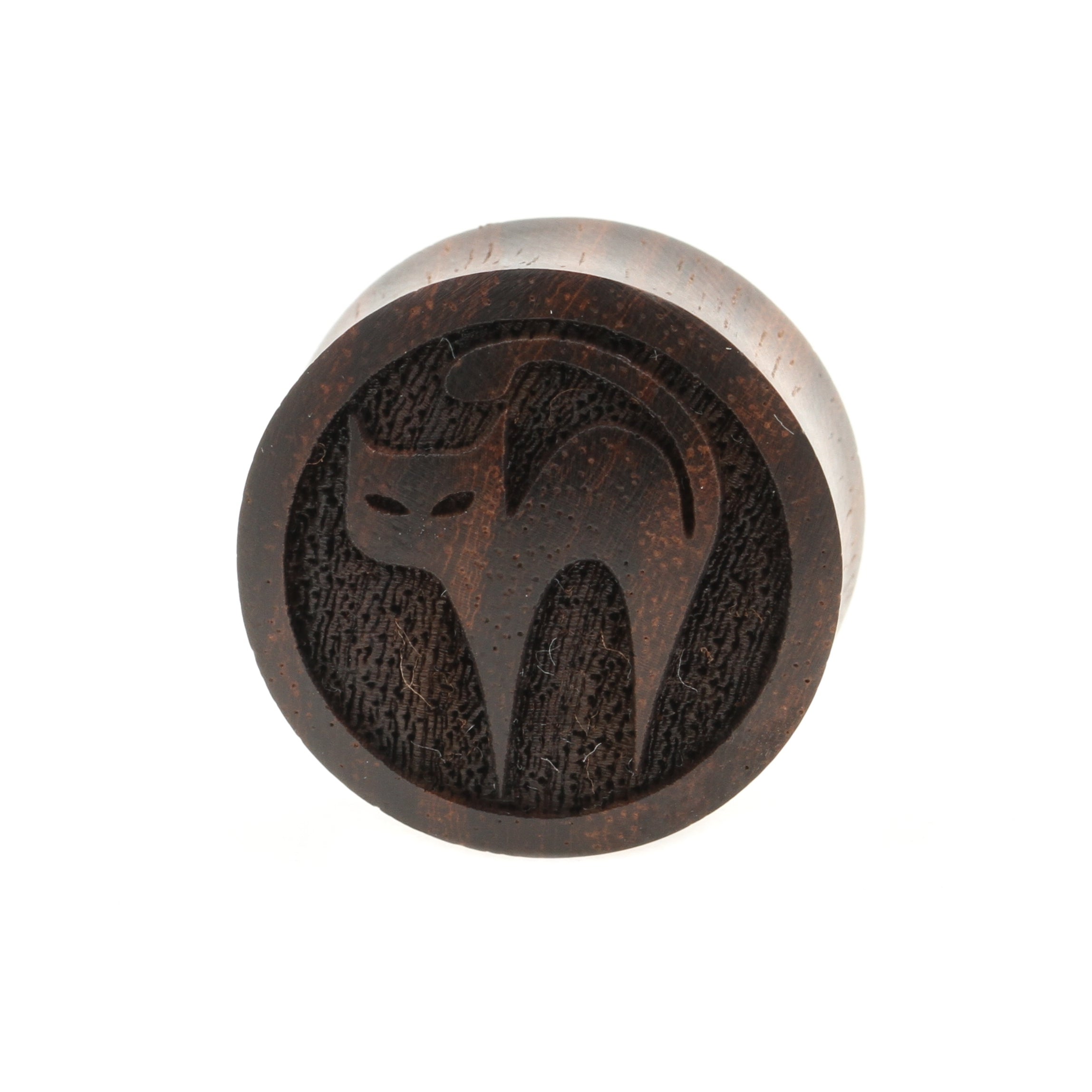 Wood Havana Brown Cat Plugs Dark Brown