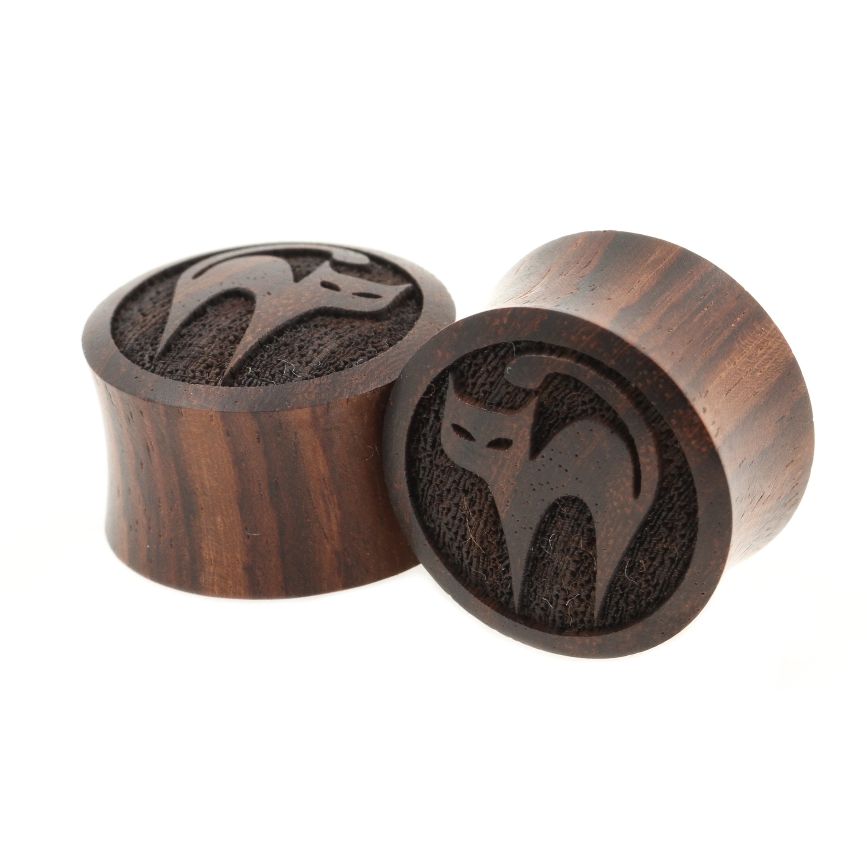 Wood Havana Brown Cat Plugs Dark Brown