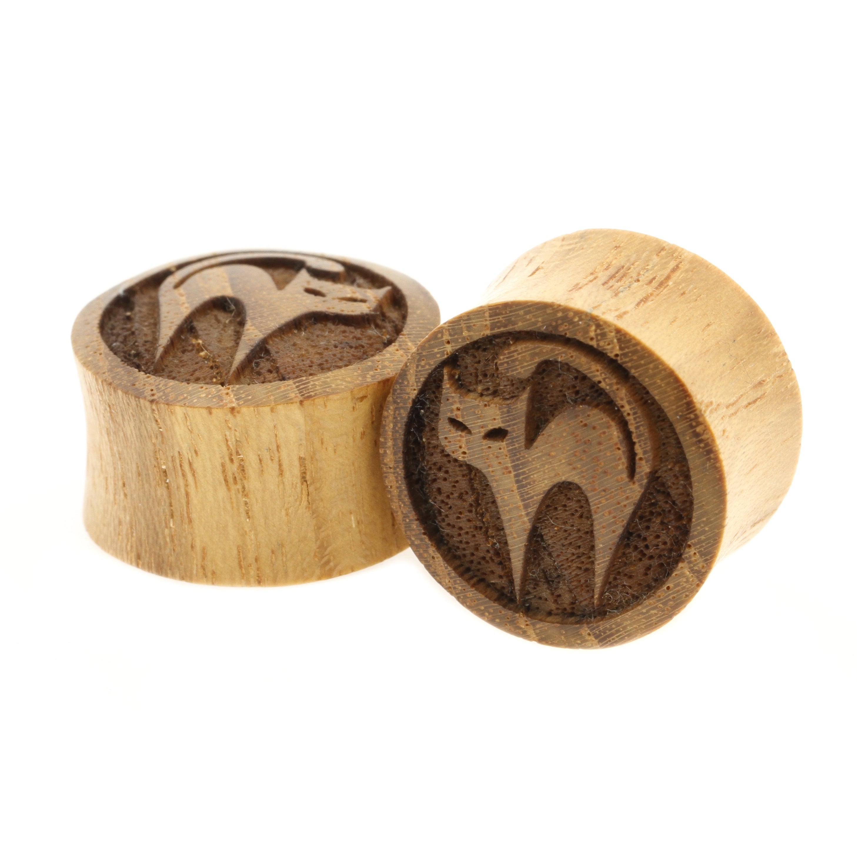 Wood Tabby Cat Plugs Brown