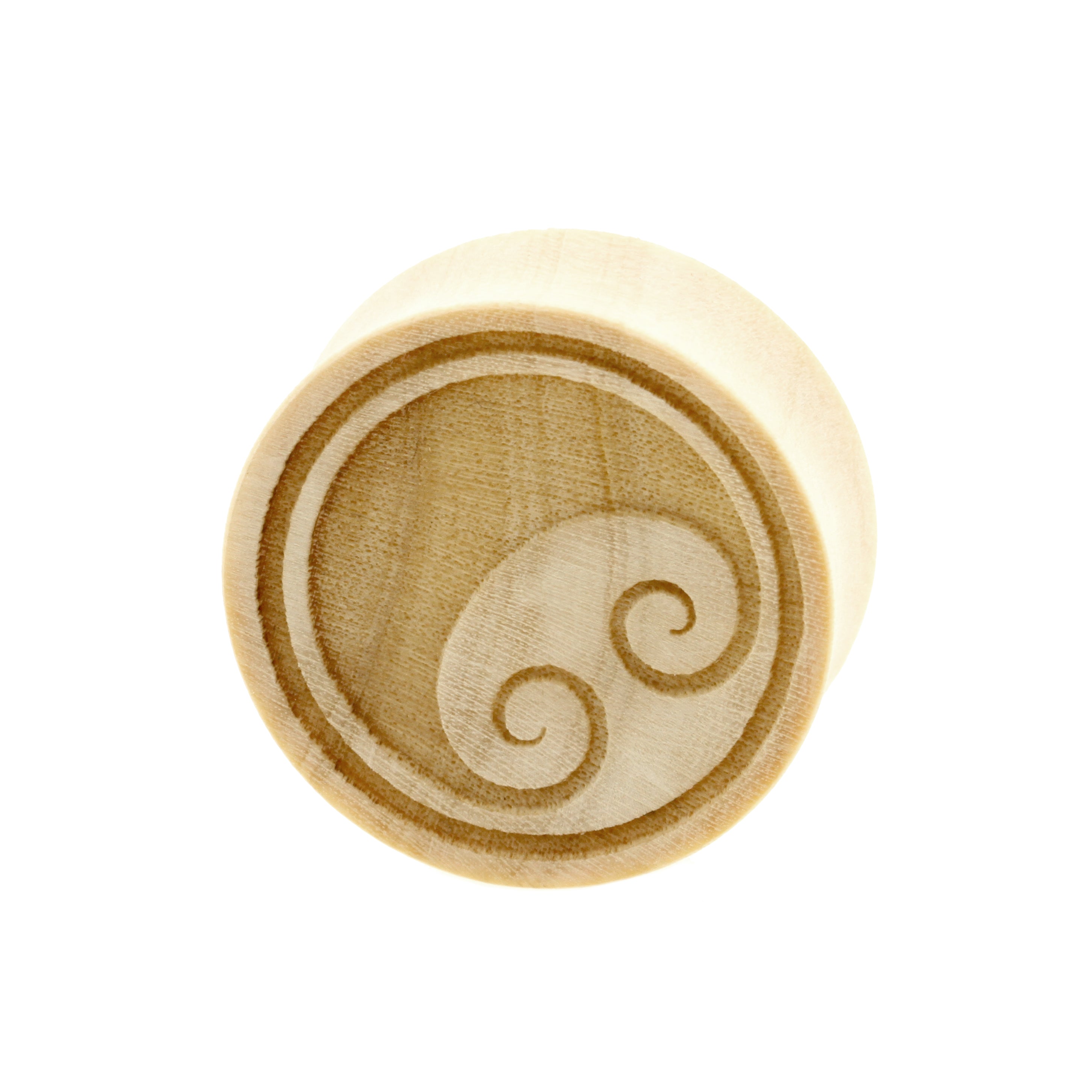 Wood Double Koru - Crocodile Light Brown