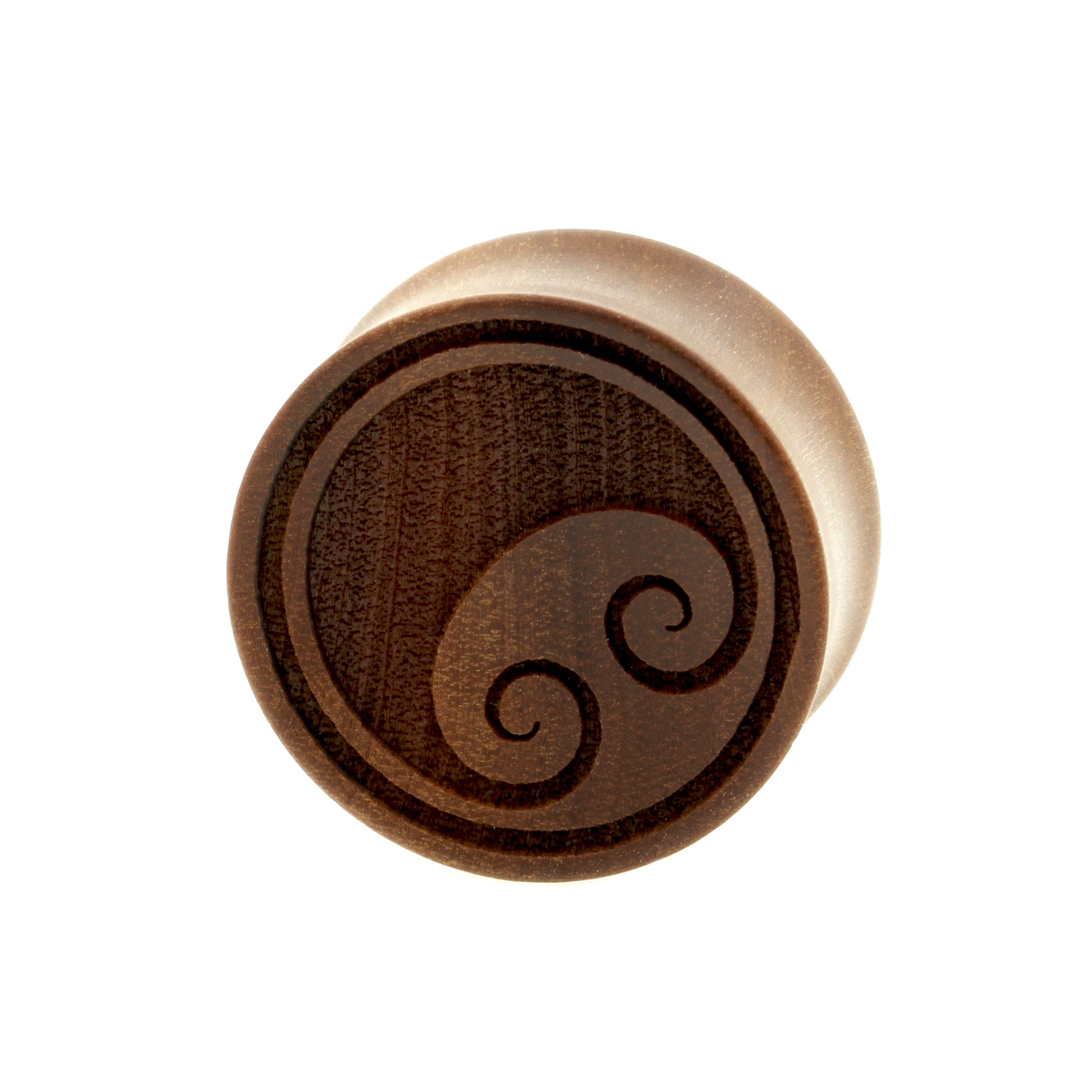 Wood Double Koru - Sawo Brown