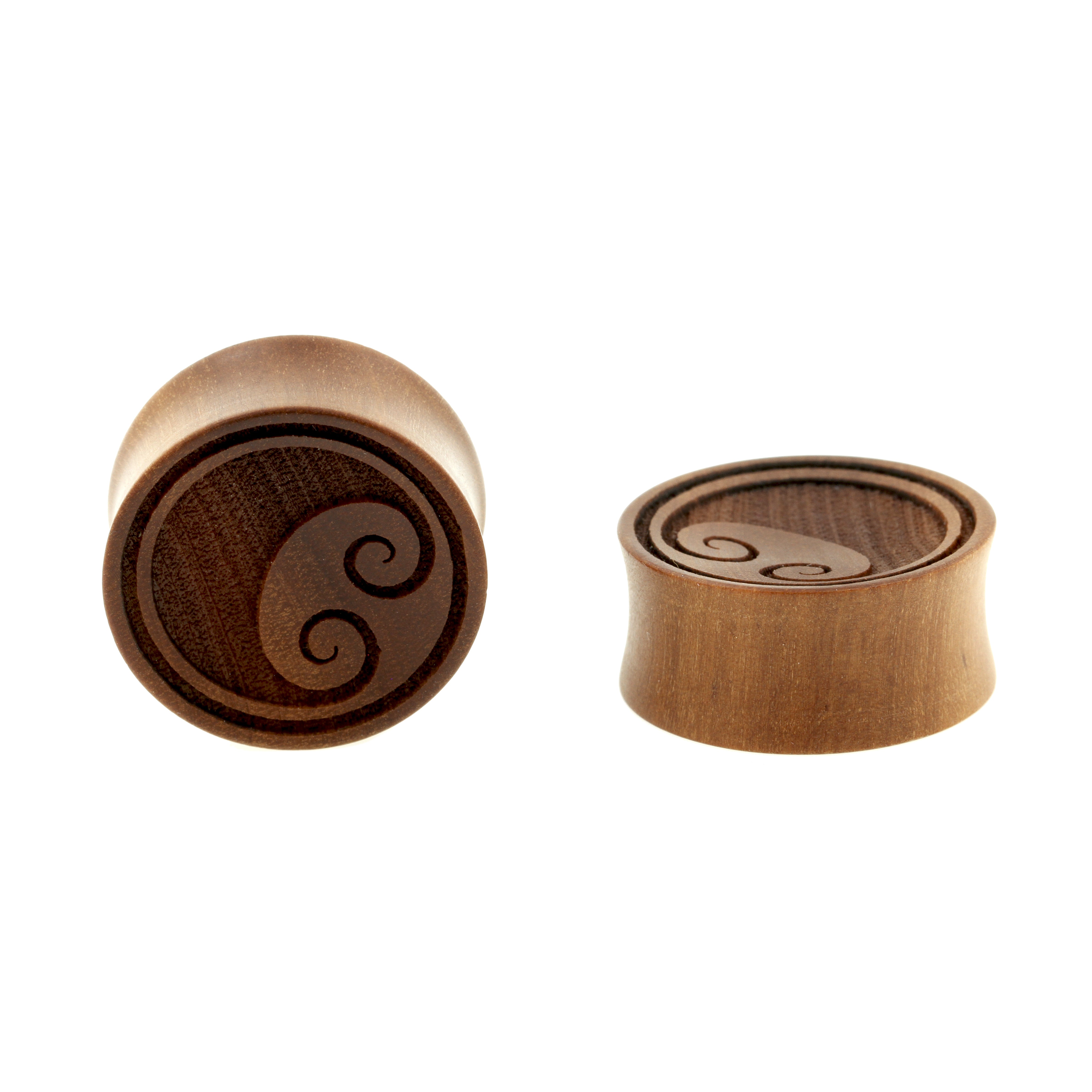 Wood Double Koru - Sawo Brown