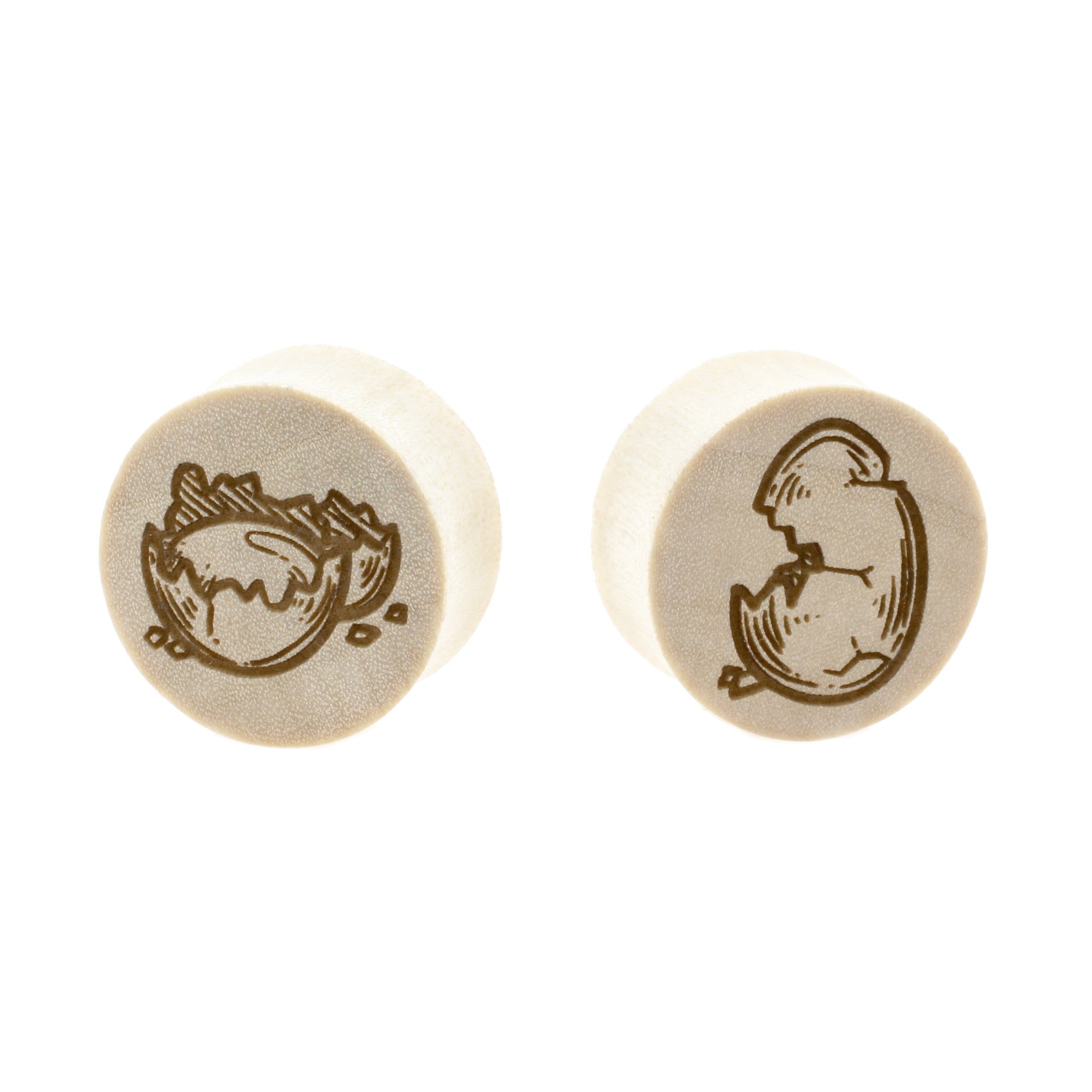 Wood Egg Plugs - Crocodile Light Brown