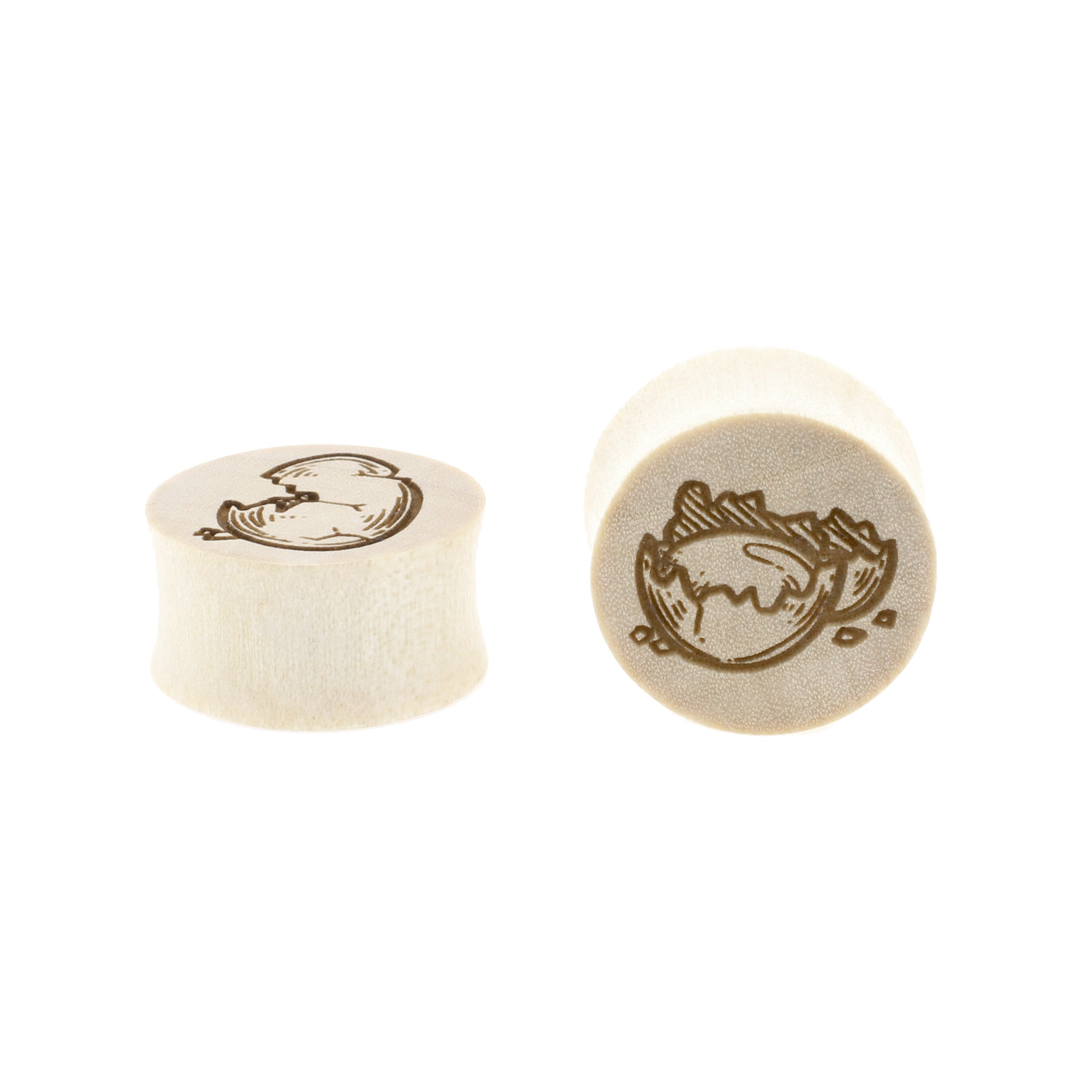 Wood Egg Plugs - Crocodile Light Brown