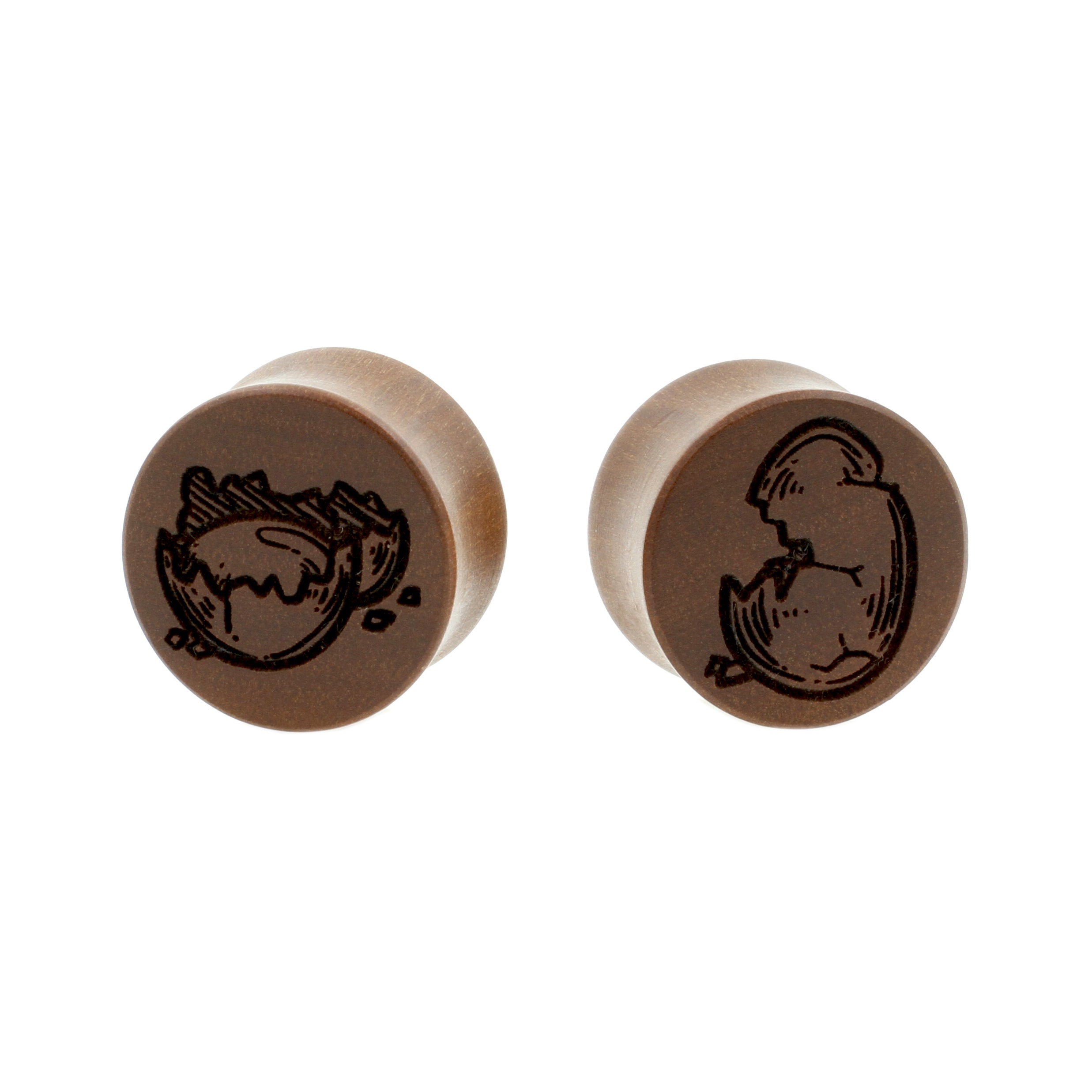 Wood Egg Plugs - Sawo Red Brown