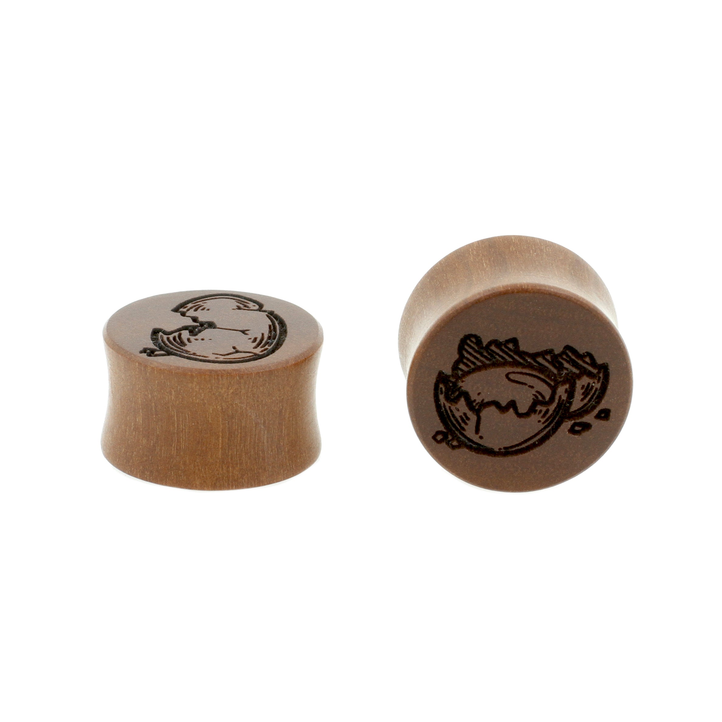 Wood Egg Plugs - Sawo Red Brown