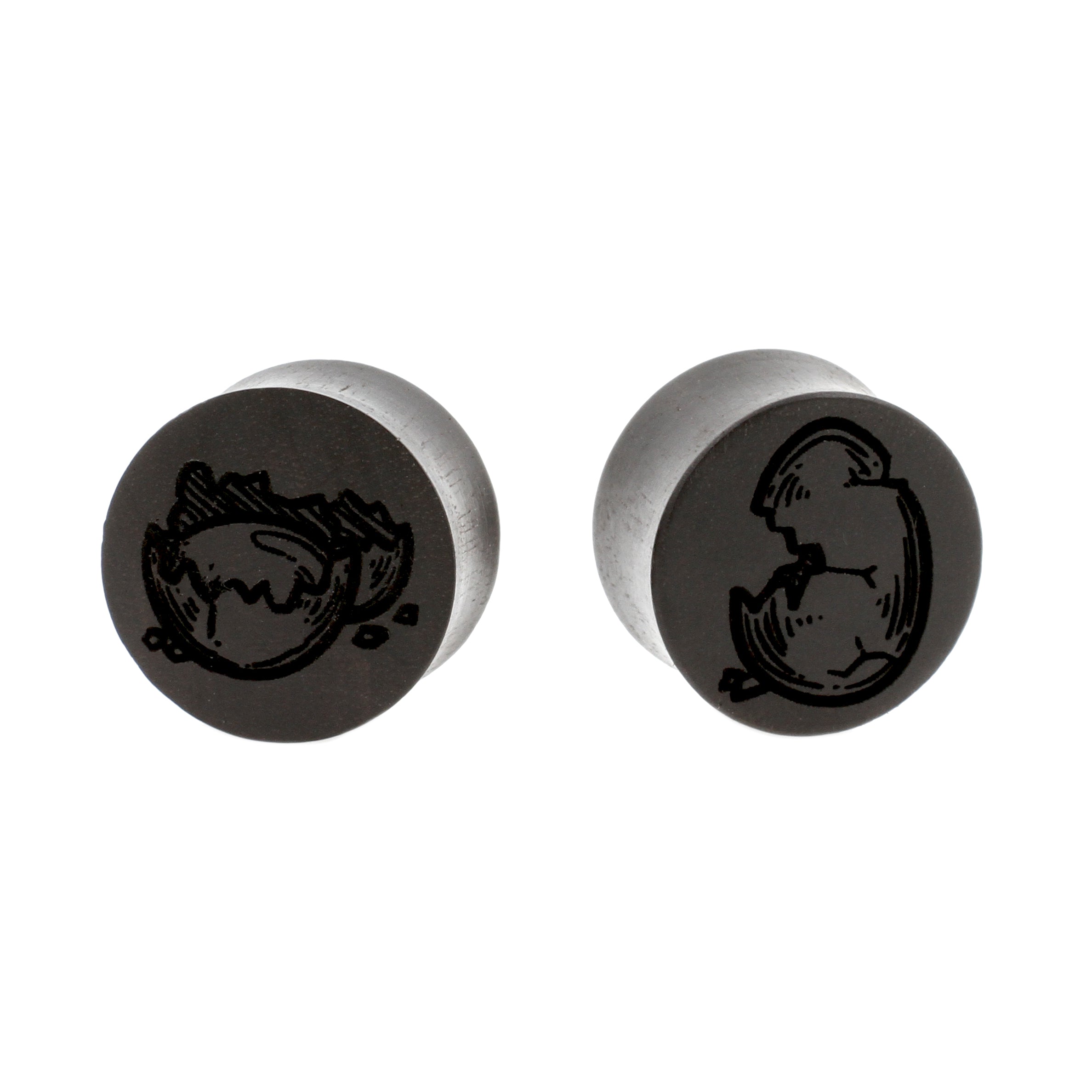 Wood Egg Plugs - Areng Black