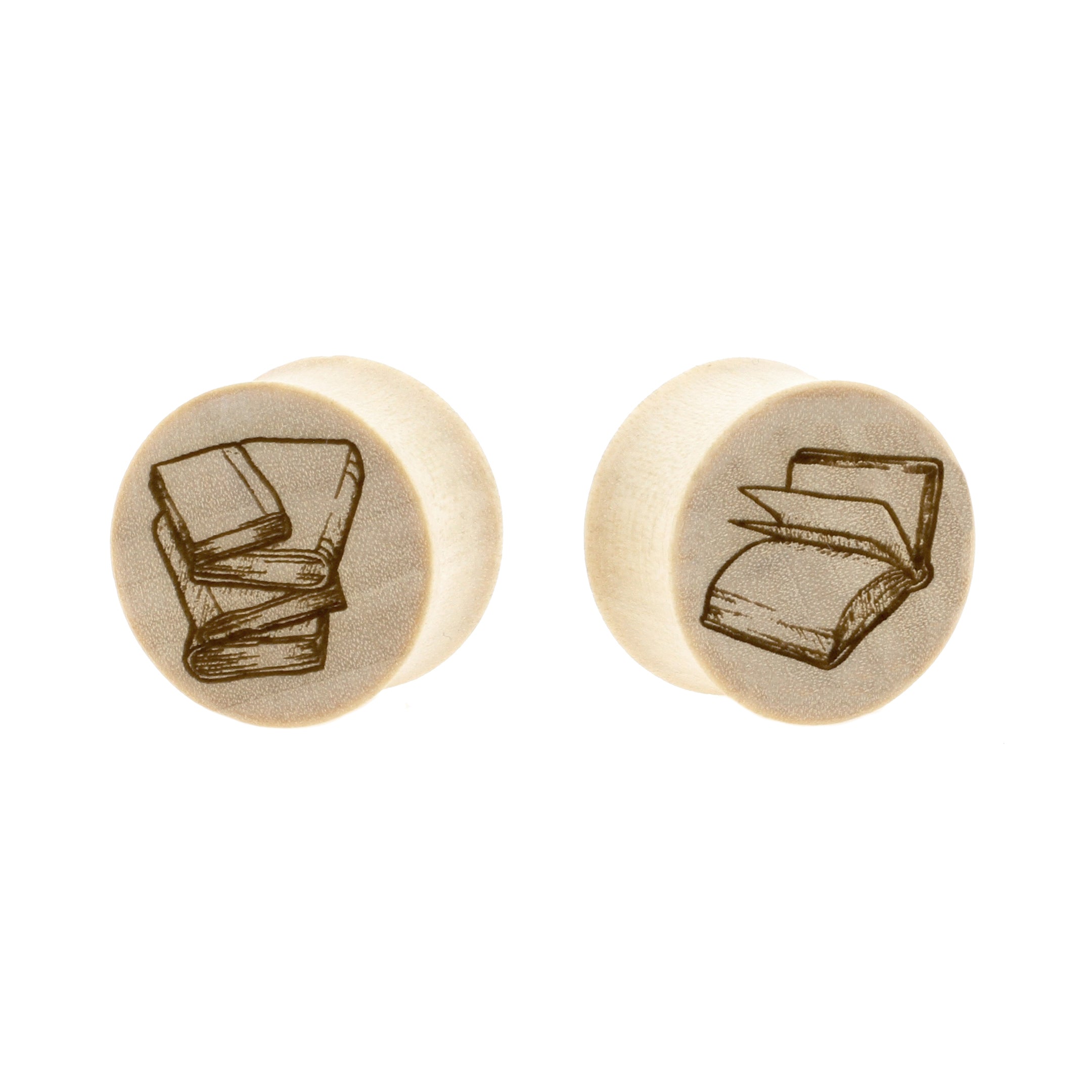 Wood Book Plugs - Crocodile Light Brown