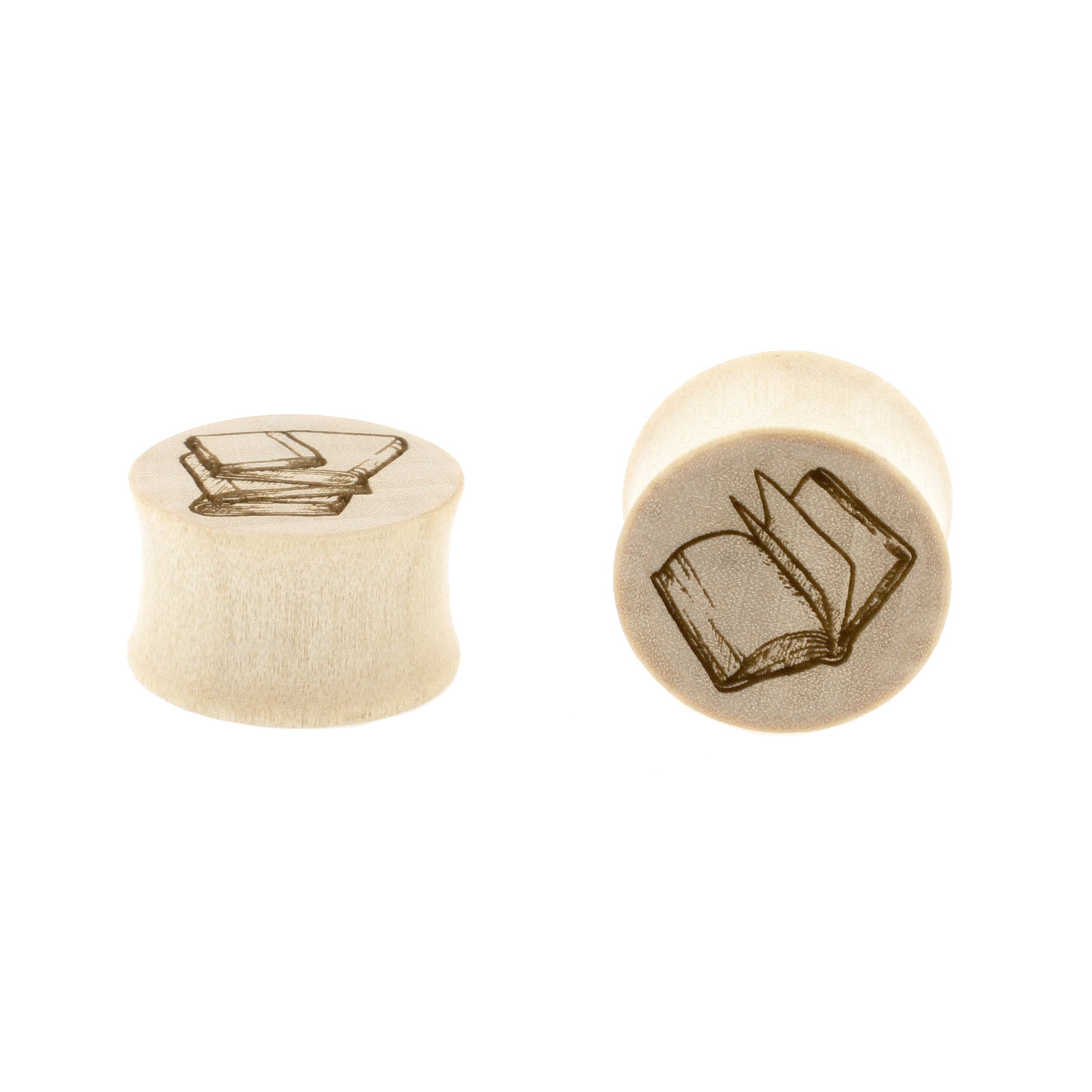 Wood Book Plugs - Crocodile Light Brown