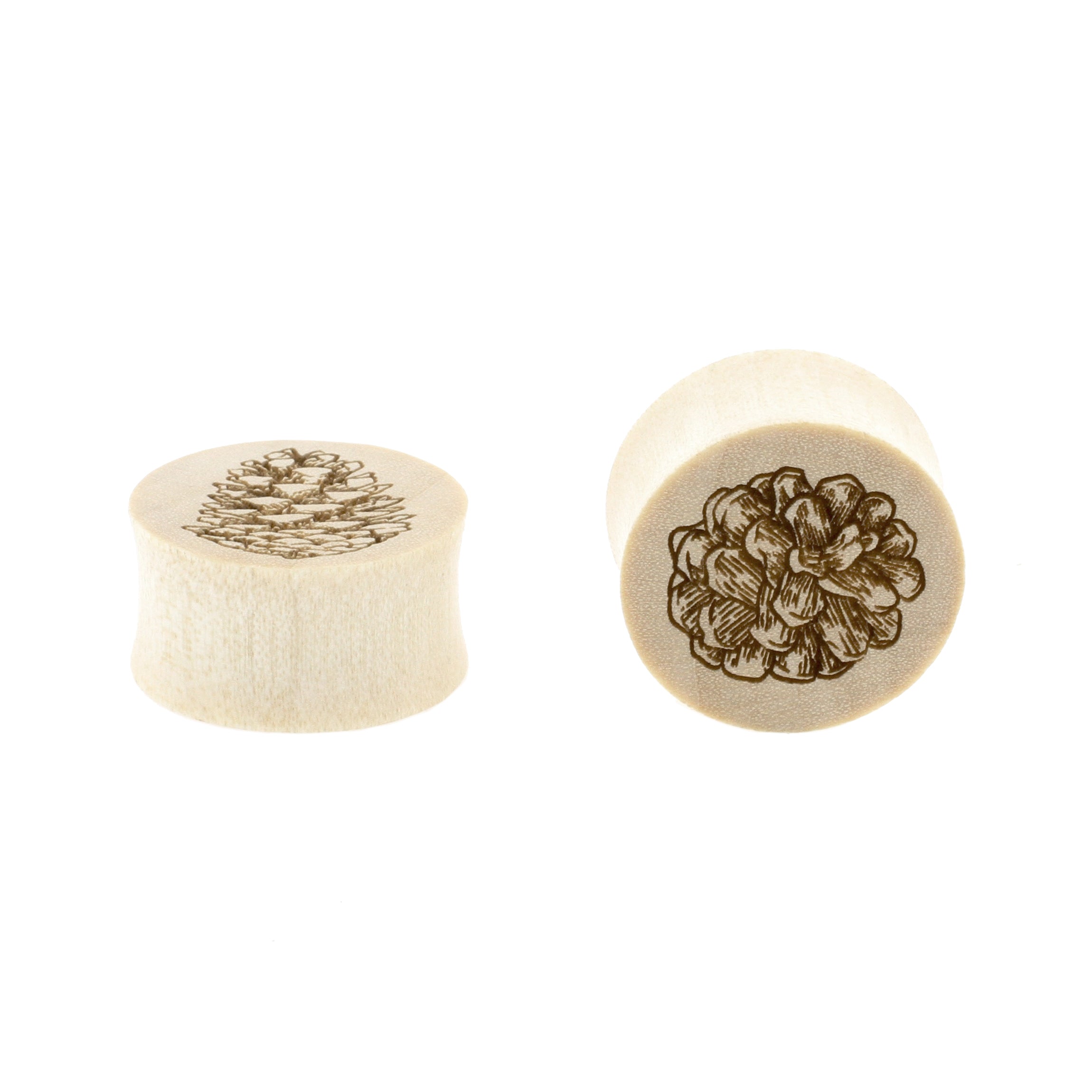 Wood Pinecone Plugs - Crocodile Light Brown