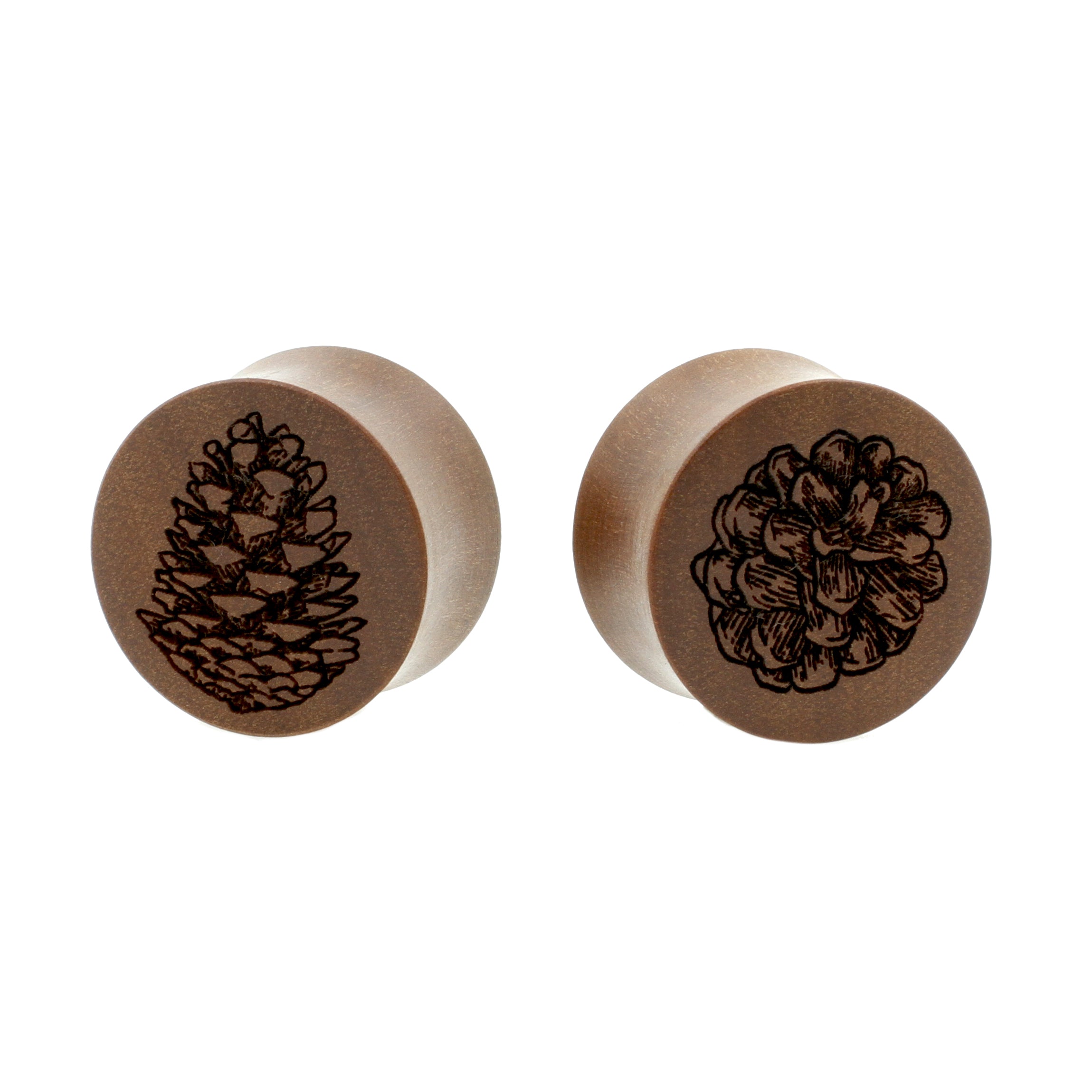 Wood Pinecone Plugs - Sawo Red Brown