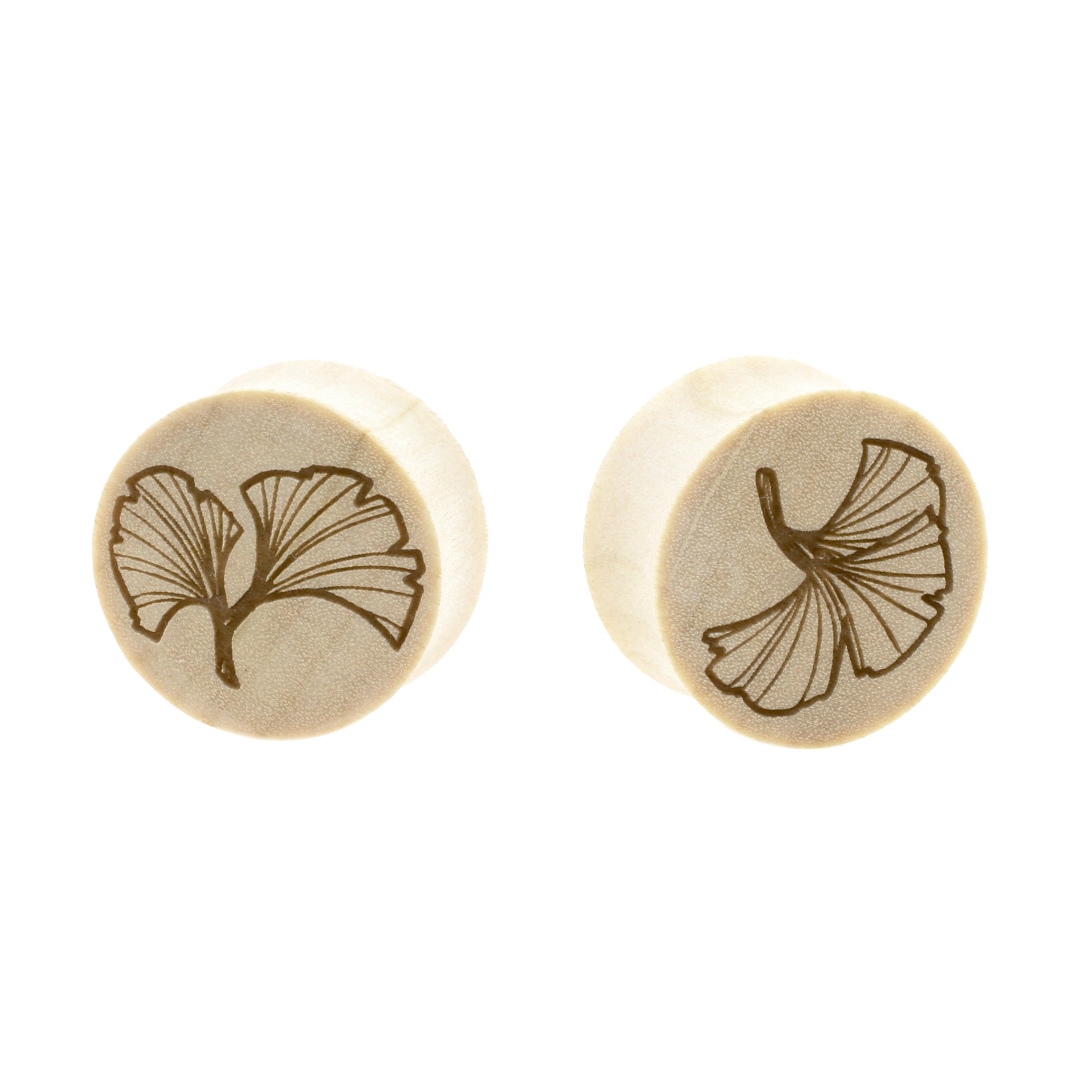 Wood Ginko Plugs - Crocodile Light Brown