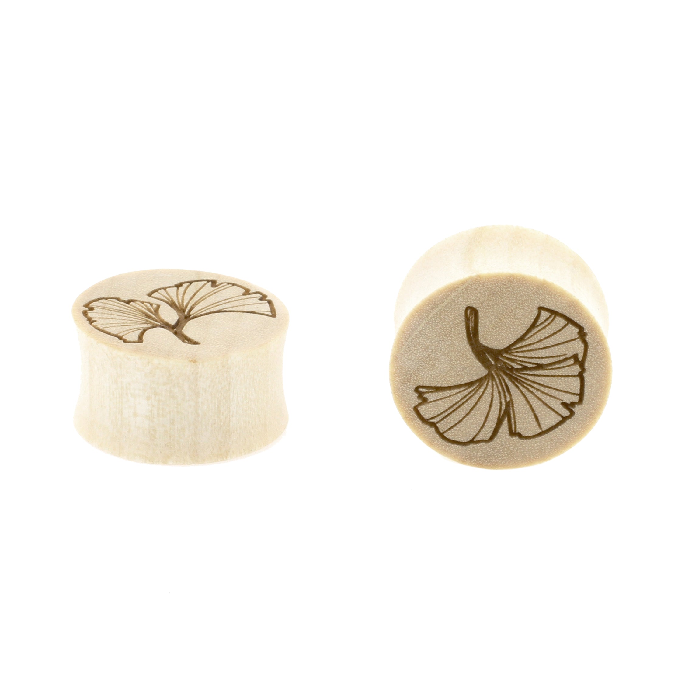 Wood Ginko Plugs - Crocodile Light Brown