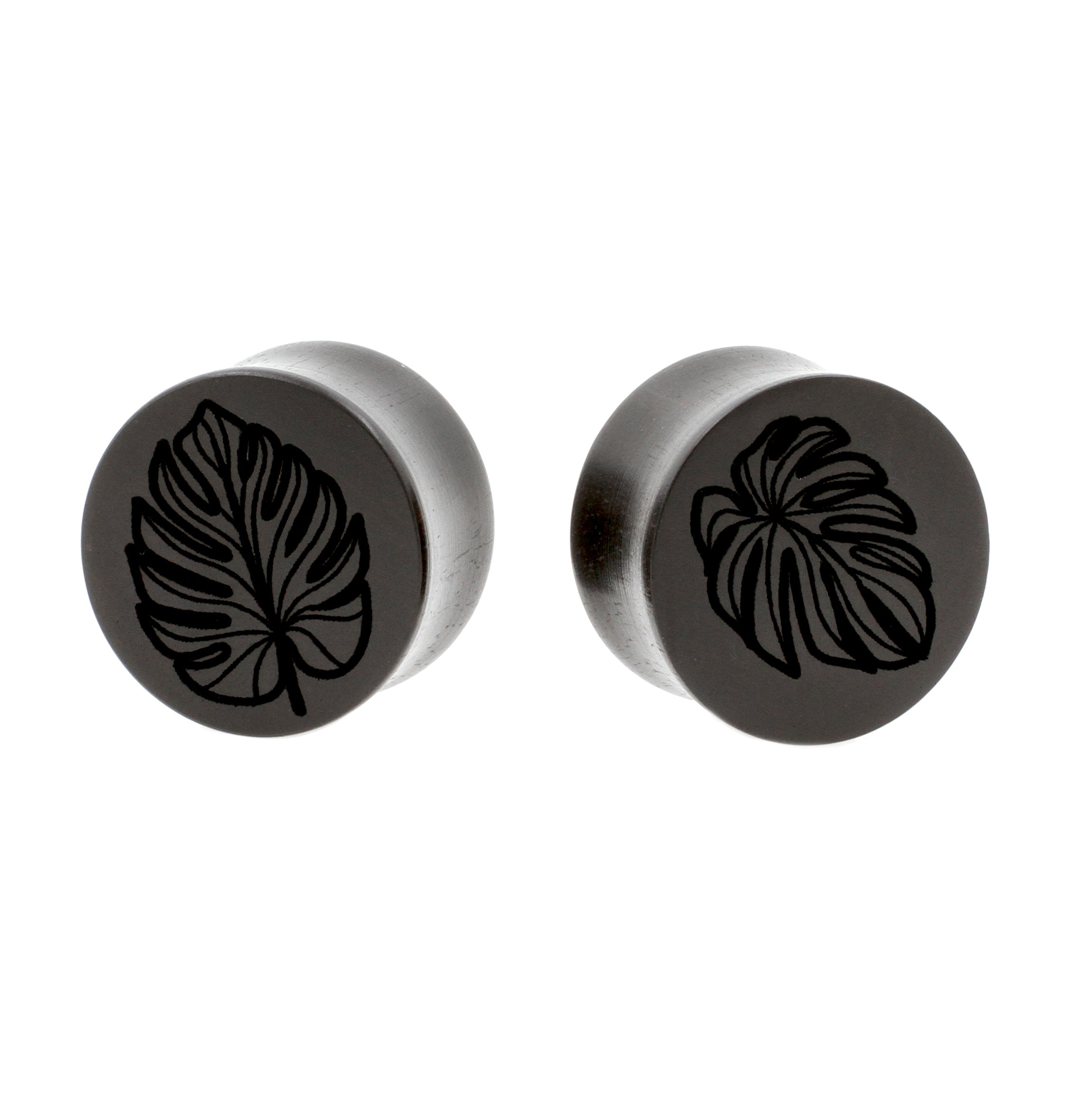 Wood Monstera Plugs - Areng Black