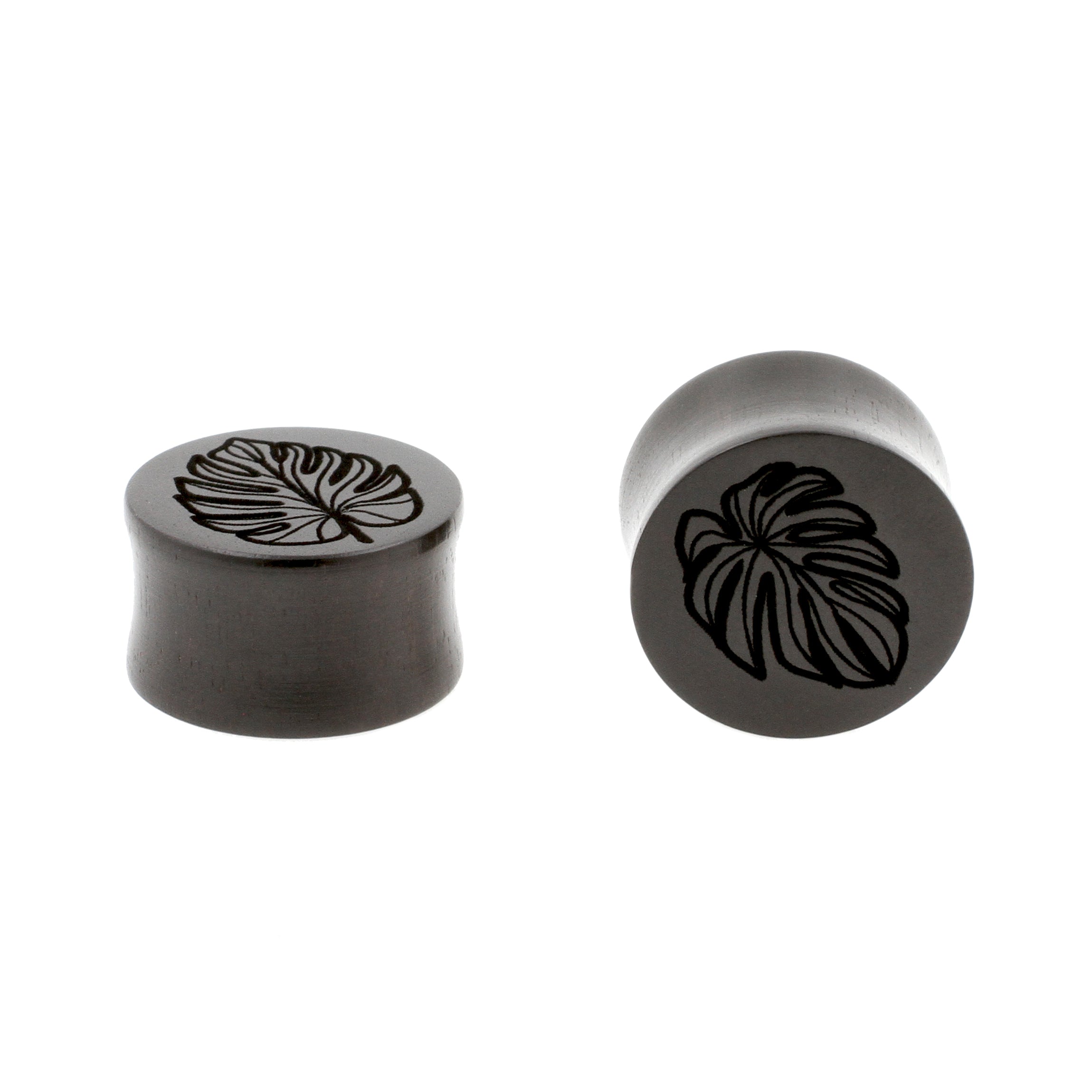 Wood Monstera Plugs - Areng Black