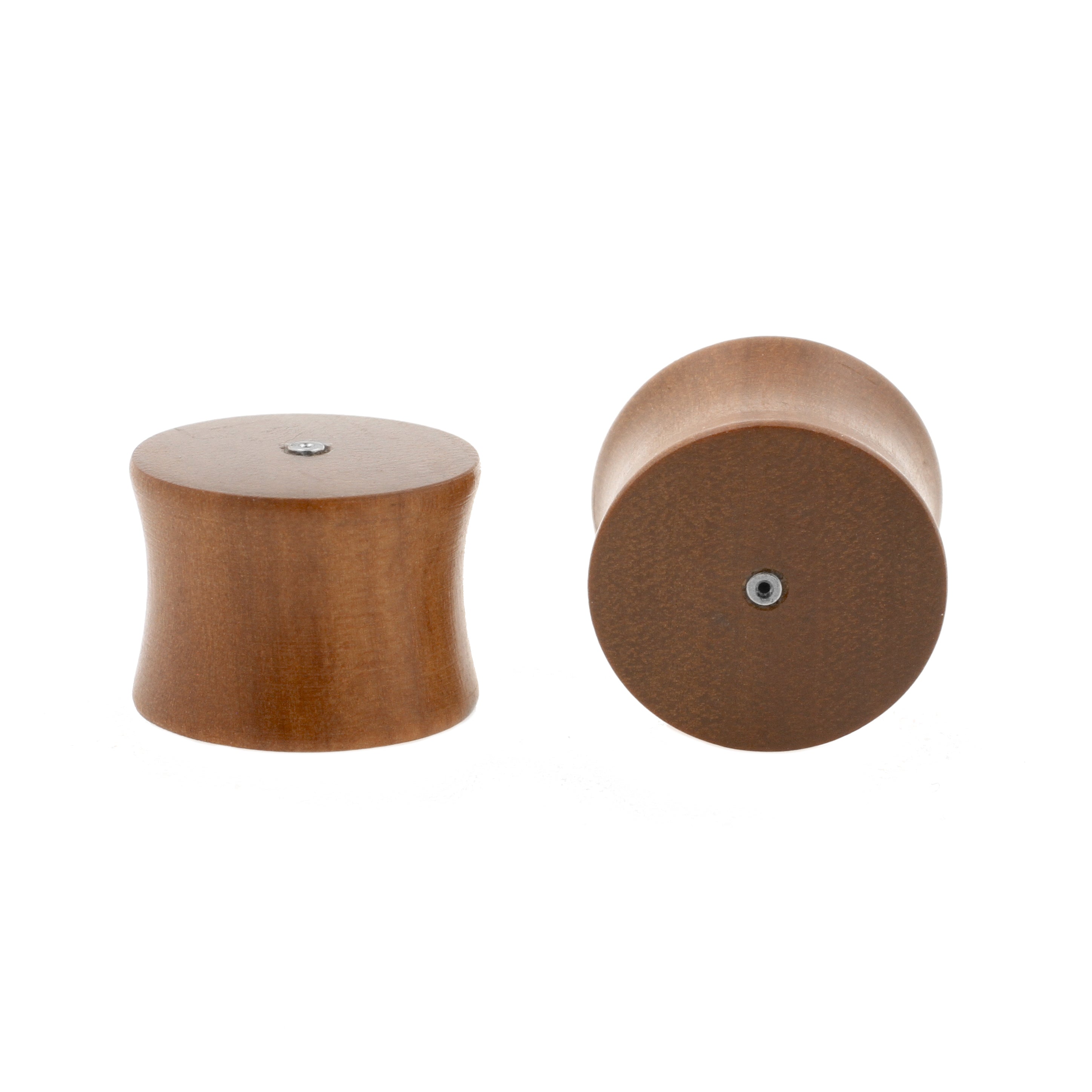 Wood Threadless Plugs - Sawo  Red Brown